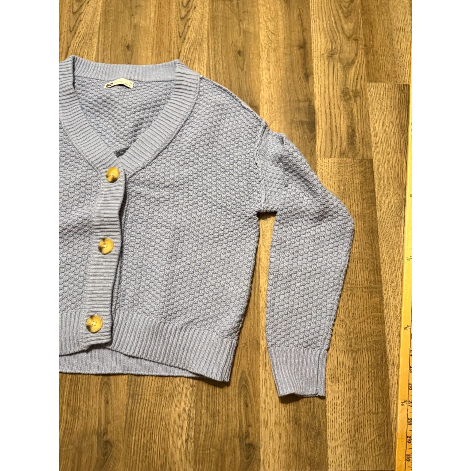 Vintage SO Sweater Women’s Small Blue Button Up Cardigan Knit Shirt? Size S / US 4 / IT 40 - 4 Thumbnail