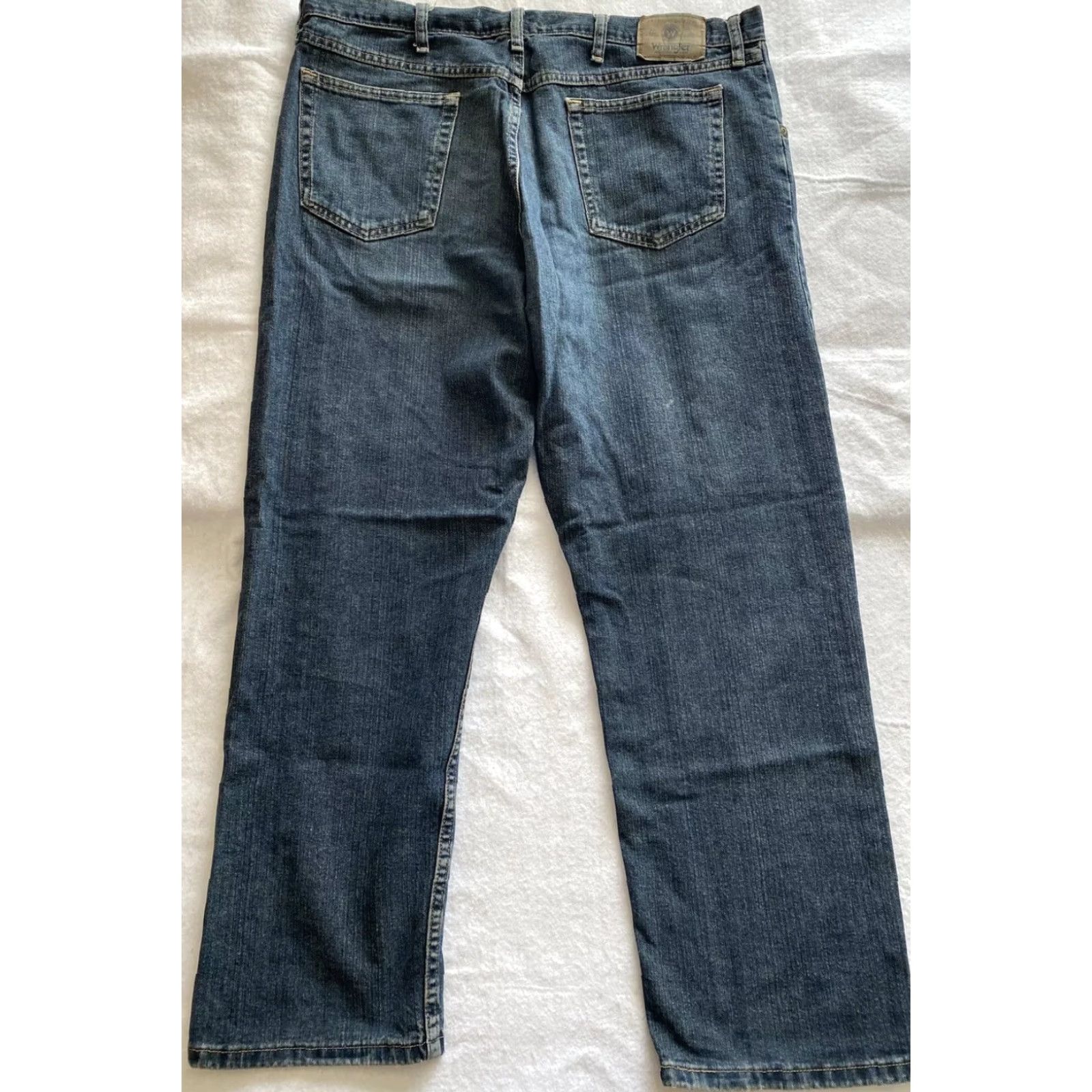 Wrangler Wrangler Jeans Men’s 40x30 Relaxed Fit Straight Leg Solid Blue Denim Cotton Regular Mens Pants Size US 40 / EU 56 - 5 Thumbnail