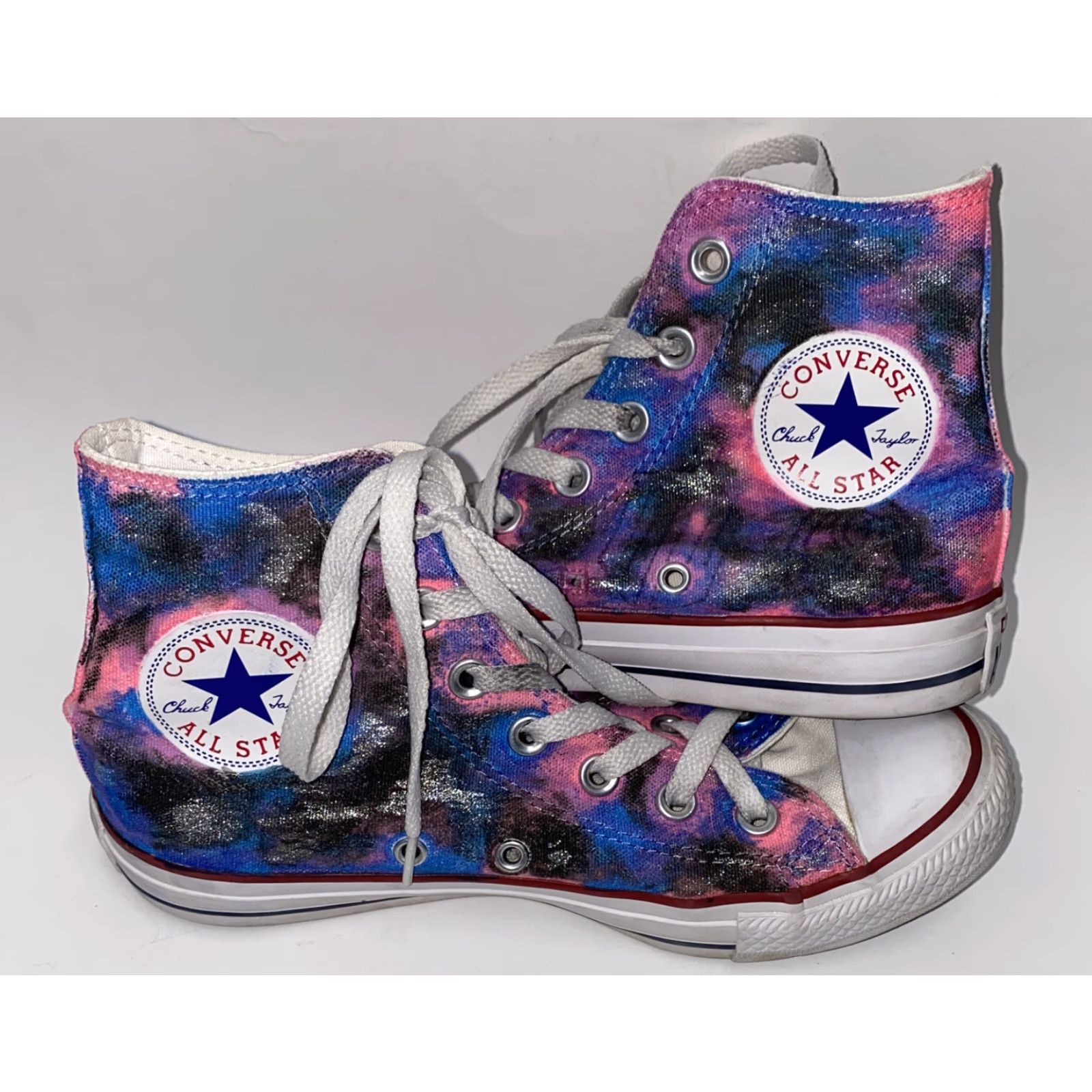 Converse Converse Women's Athletic Sneakers Size 6.5 Low Top Pink Blue All Star Lace Up Size US 4.5 / IT 34.5 - 4 Thumbnail