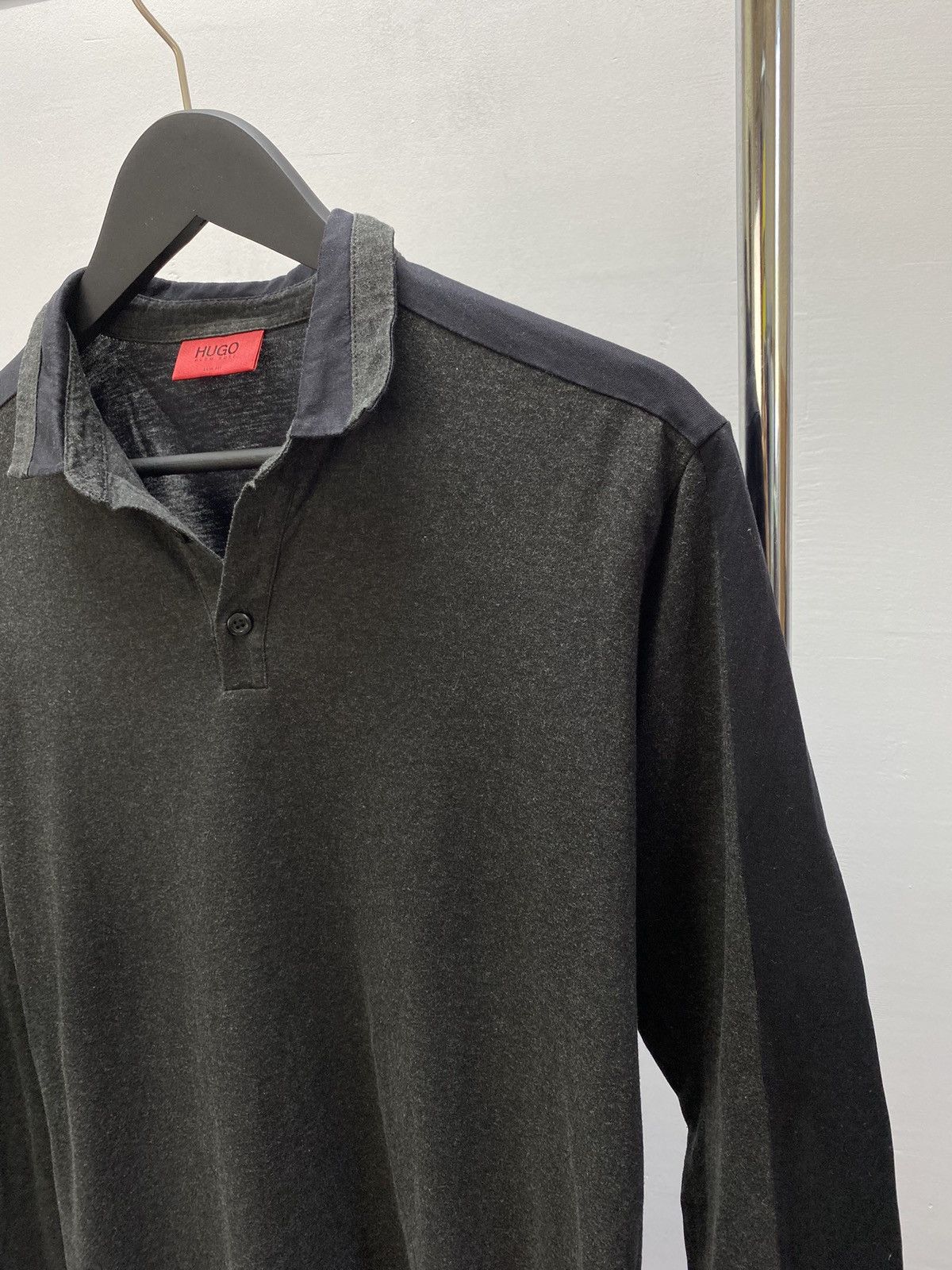 Hugo Boss × Vintage Vintage Hugo Boss Logo Longsleeve Polo Shirt Size US M / EU 48-50 / 2 - 6 Thumbnail