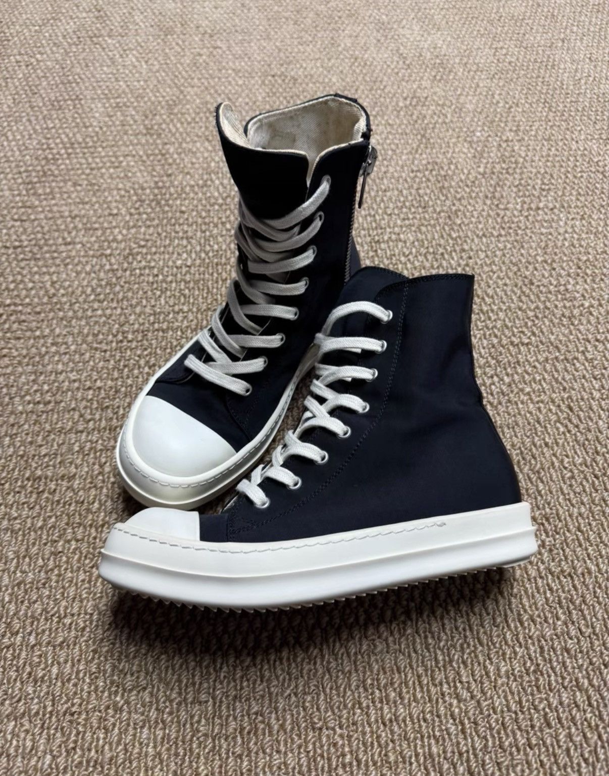 Rick Owens Rick Owens DRKSHDW High Top Satin Sneakers K37 Size US 6 / EU 39 - 7 Thumbnail