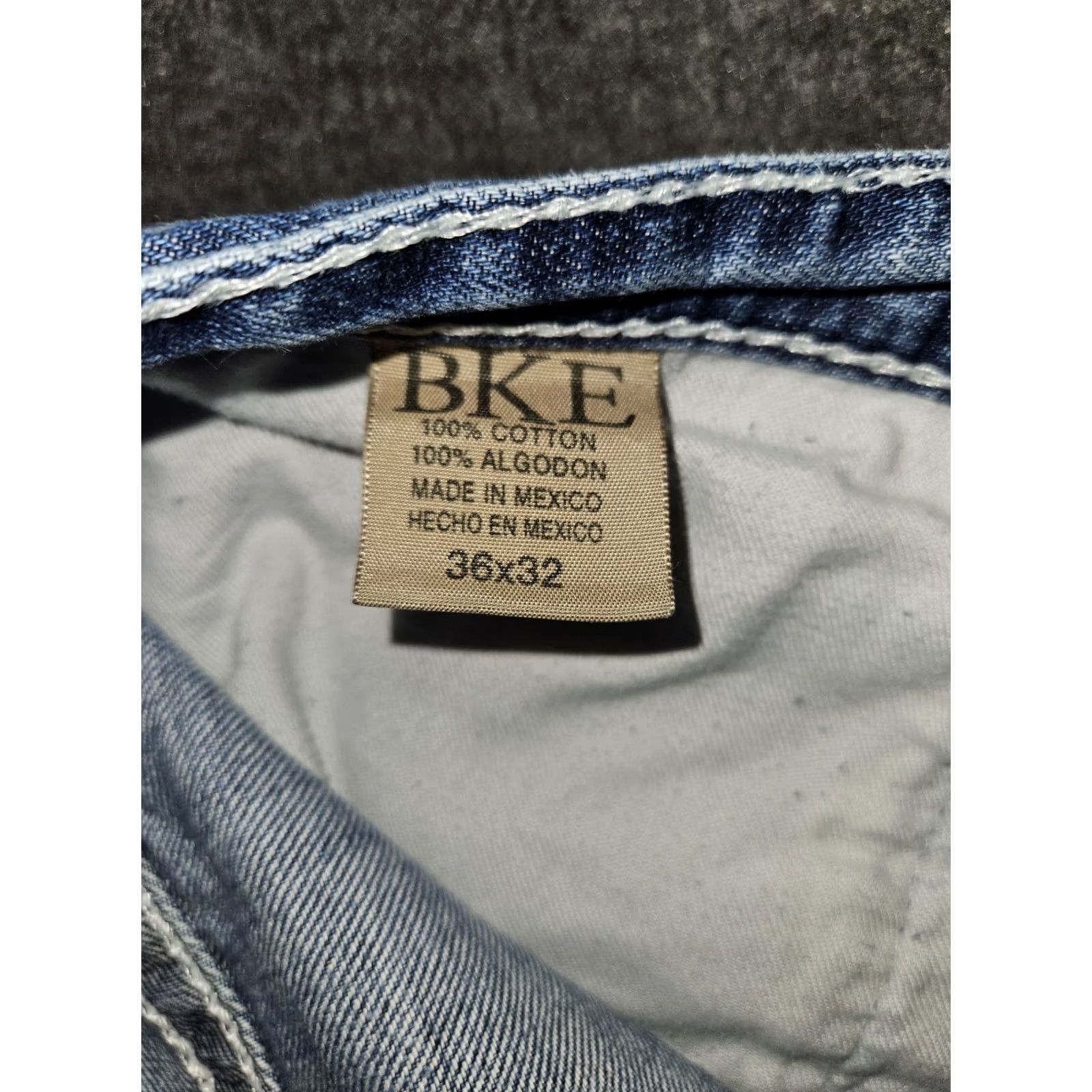 BKE BKE Seth Jeans Men 36x31 Jeans Straight Blue Embroidered Preppy Distressed Cowboy Rock Buckle Bke Regular Mens Size US 36 / EU 52 - 4 Thumbnail