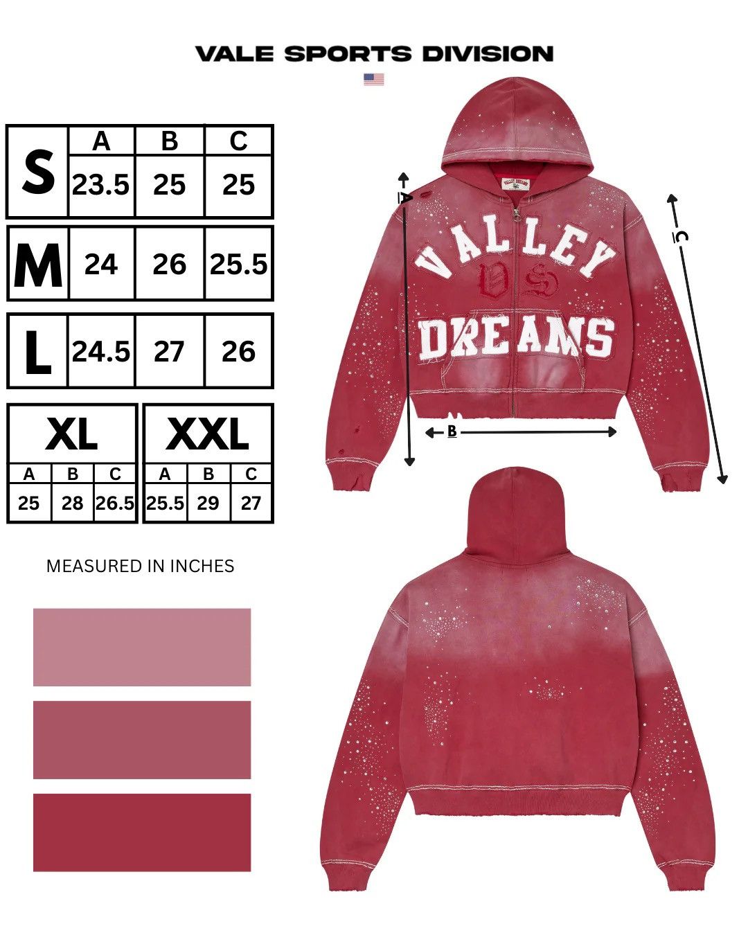 Vale Vale Forever Classico Zip Up Hoodie Ruby Size US XL / EU 56 / 4 - 6 Thumbnail
