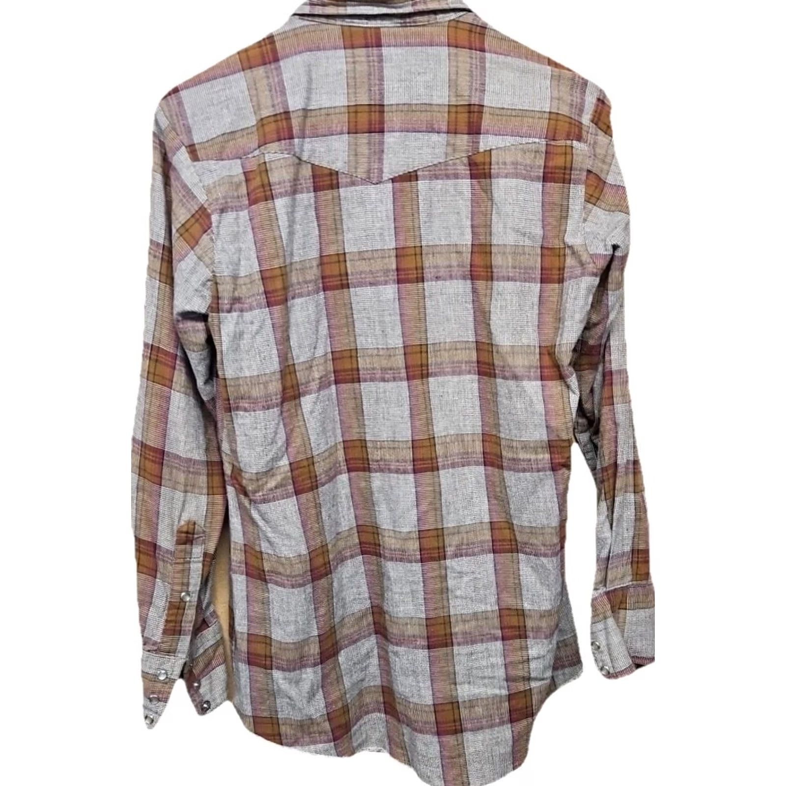 Armani Karman Y2K Western Shirt Men’s Medium Long Sleeve Plaid Snap Front Cotton Multicolor Size US M / EU 48-50 / 2 - 7 Thumbnail