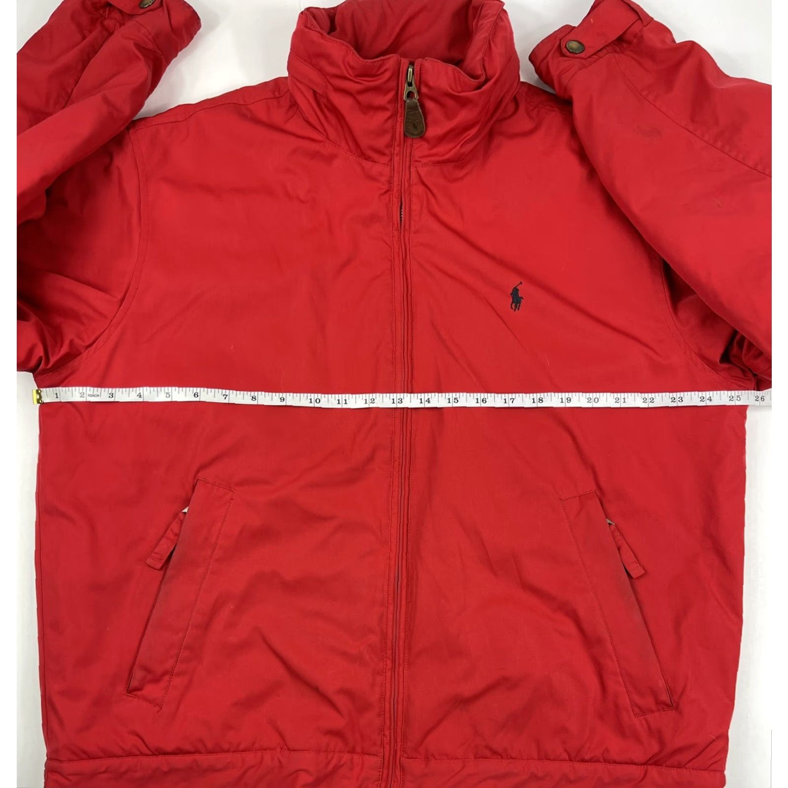 Polo Ralph Lauren VTG Polo Ralph Lauren Jacket Coat L Bomber Fleece Lined Hidden Hood Zipper Quilted Embroidered Logo Red Mens Size US L / EU 52-54 / 3 - 5 Thumbnail