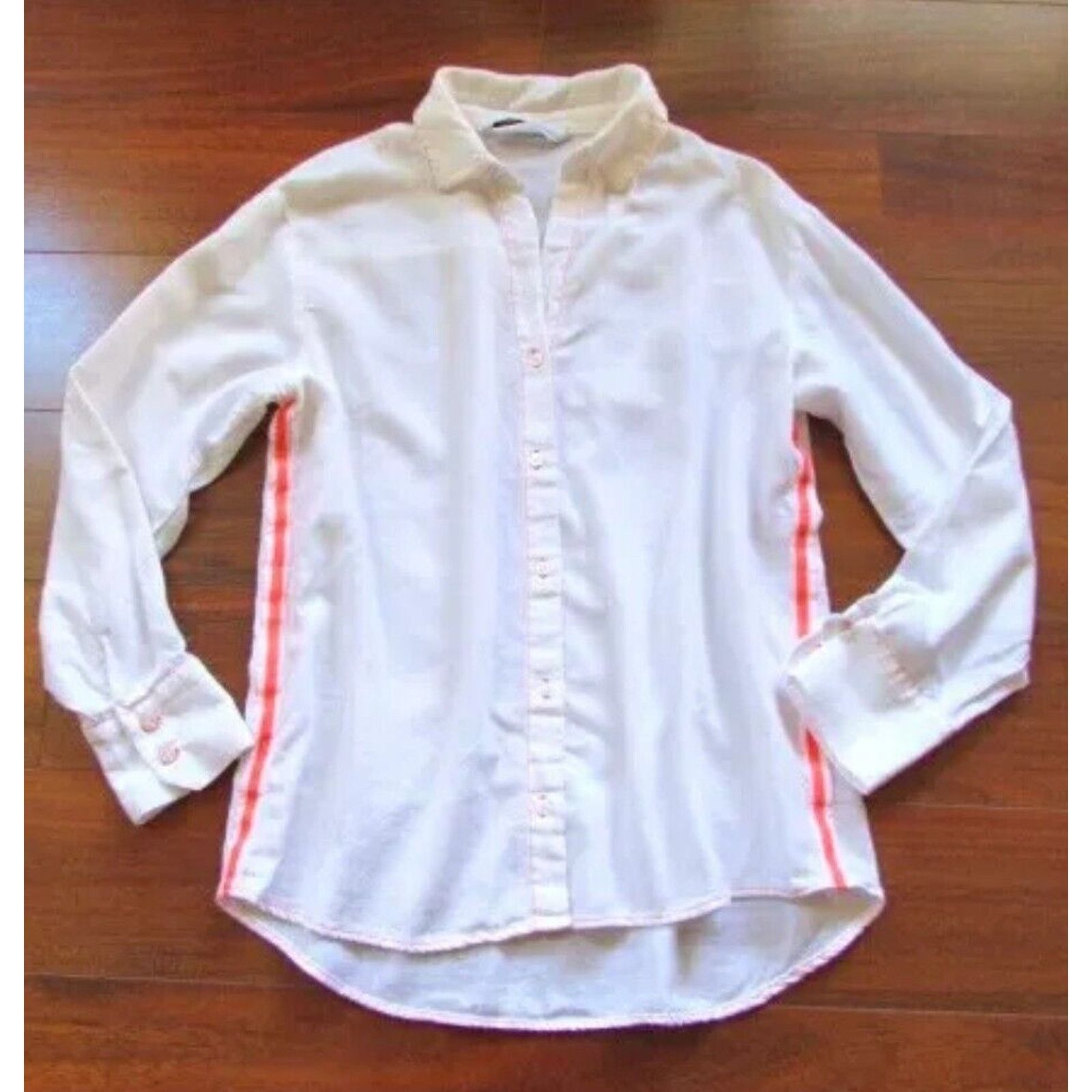 Zara Zara Off White Pink Stitch Button Long Sleeve Collar Shirt L Size L / US 10 / IT 46 - 10 Thumbnail