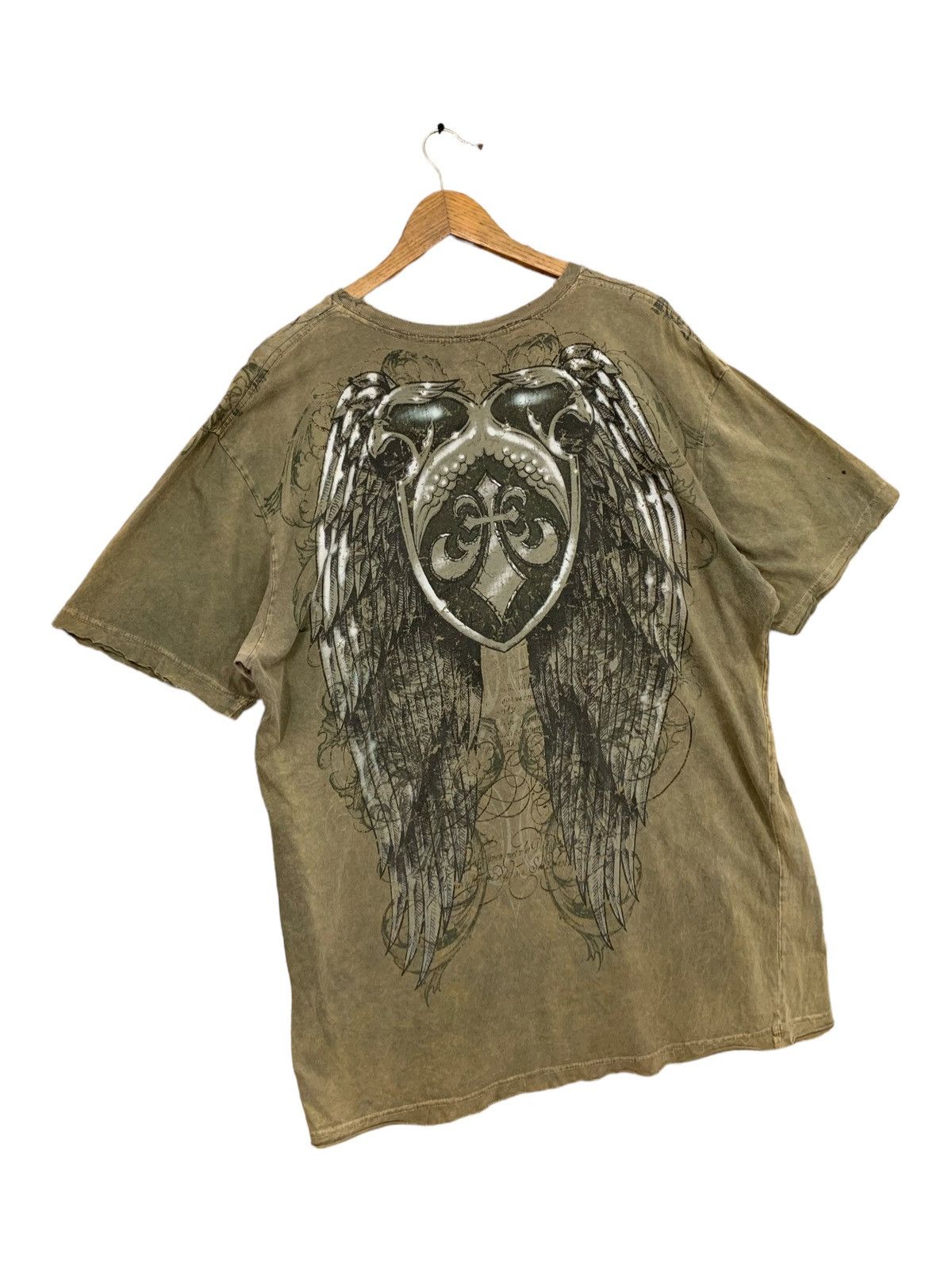 14th Addiction Affliction Distressed Thrash Gothic Punk Angel Wing USA Tee Size US XXL / EU 58 / 5 - 23 Thumbnail