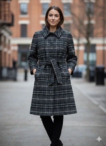Burberry BURBERRY LONDON WOOL PLAID BELTED COAT Size M / US 6-8 / IT 42-44 - 1 Thumbnail