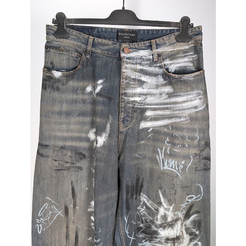 Balenciaga o1rshd1 Q:2 / Baggy Pants / Jeans in Light Blue Size US 34 / EU 50 - 2 Thumbnail