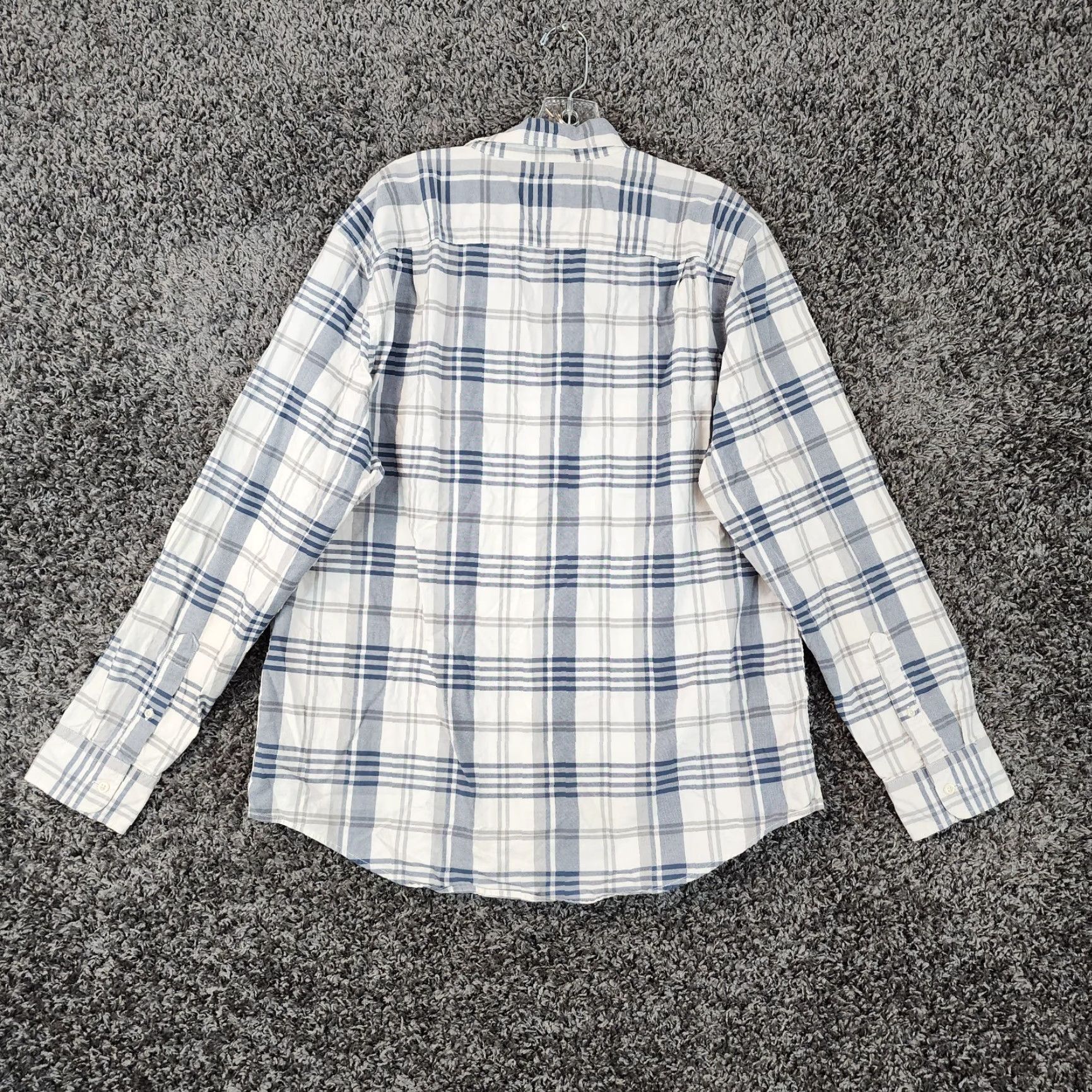 American Eagle Outfitters American Eagle Shirt XL White Gray Plaid Long Sleeve Button Up Mens Size US XL / EU 56 / 4 - 5 Thumbnail
