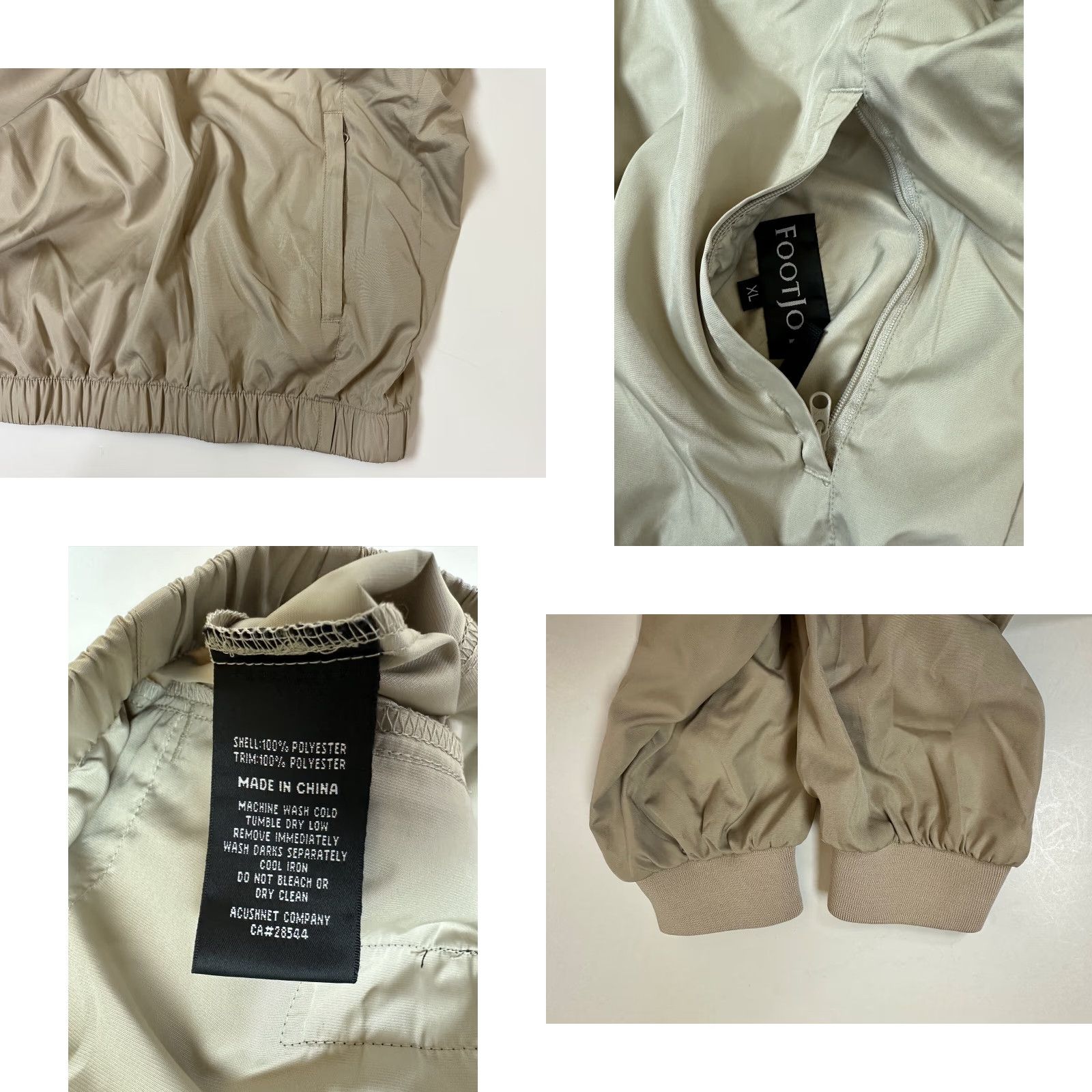 Footjoy VINTAGE FootJoy V-Neck Golf Pullover Jacket Men XL Beige Windbreaker Nylon Zipped Pockets Golf Size US XL / EU 56 / 4 - 8 Thumbnail