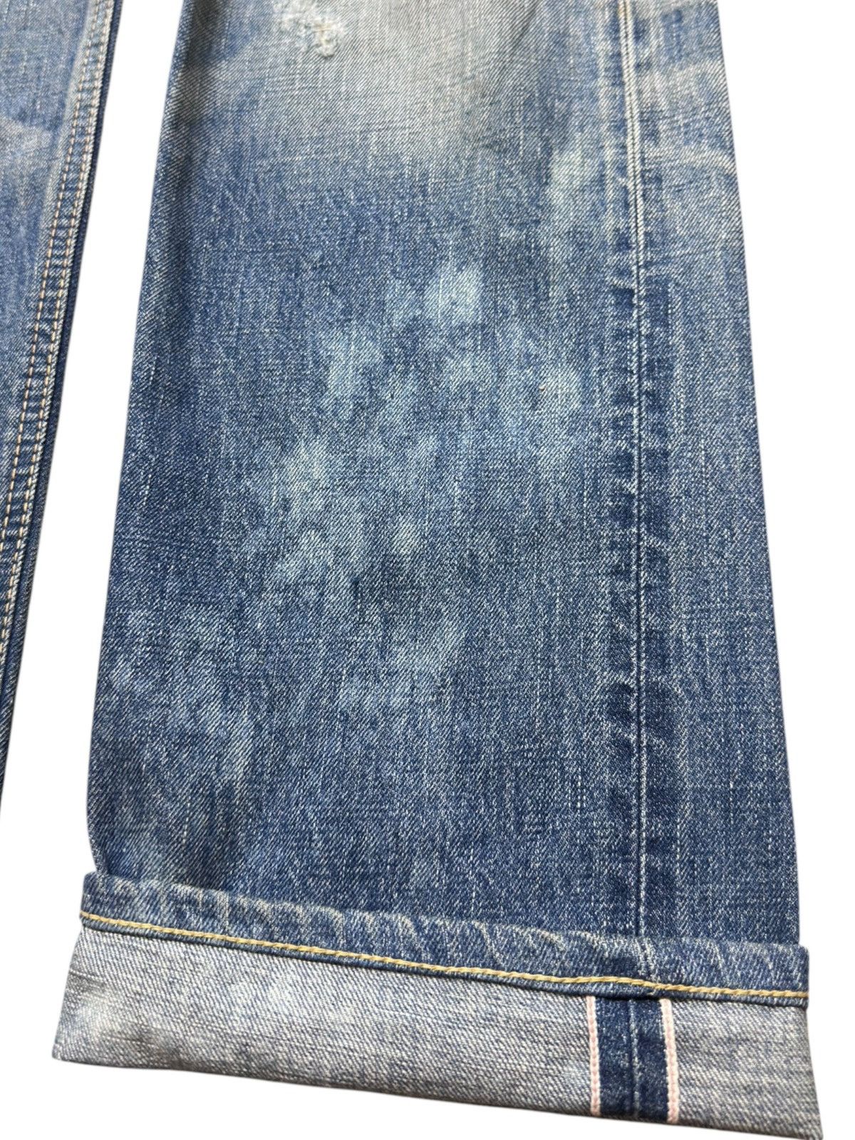 Edwin Vintage Edwin 503V Selvedge Faded Ripped Distressed Denim Size US 31 - 3 Thumbnail