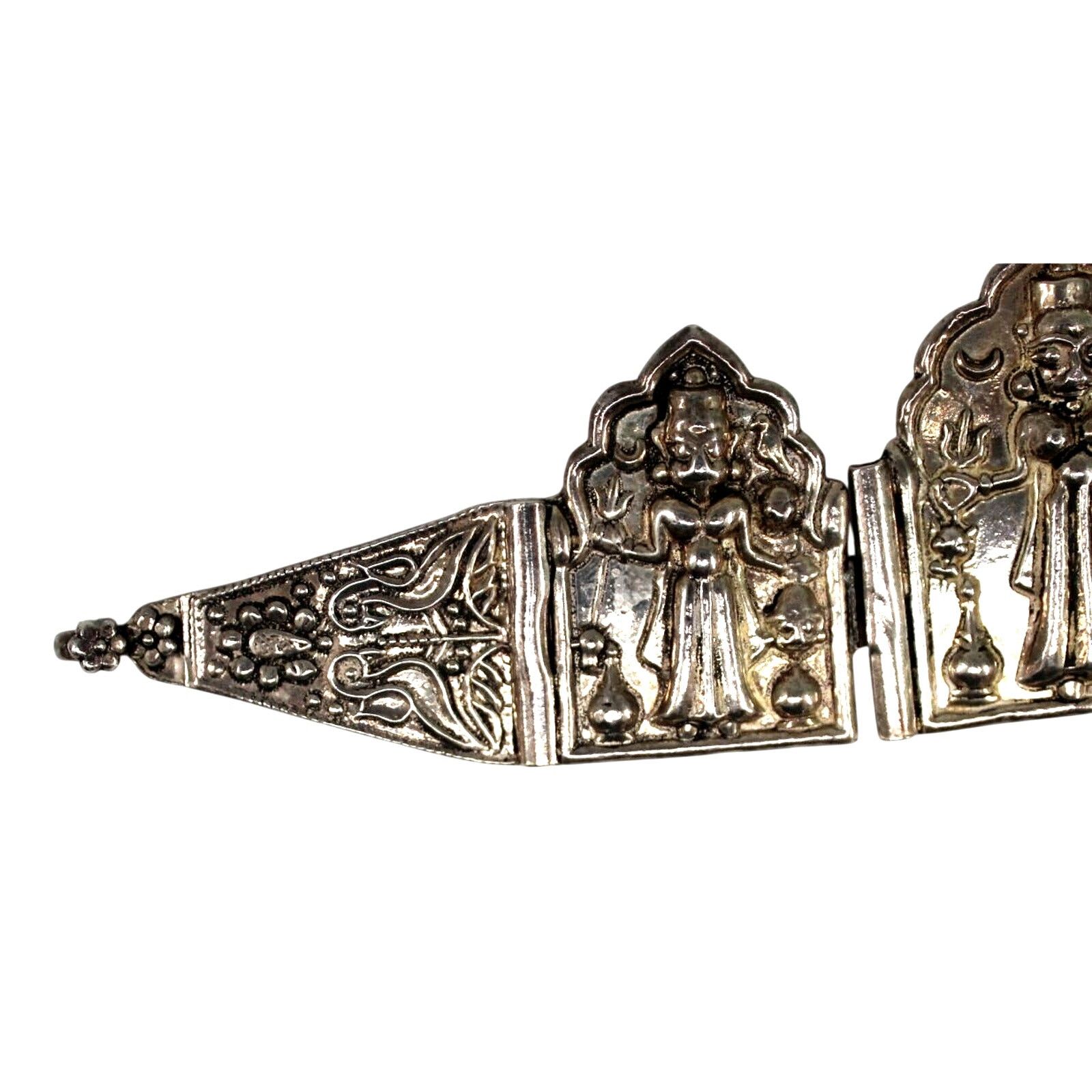 Other Vintage 925 Silver Bracelet 3 Deities Holding Head & Trident Size ONE SIZE - 3 Thumbnail