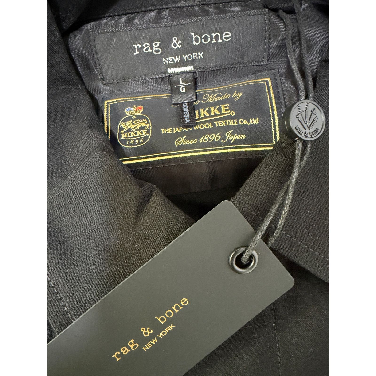 Rag & Bone Rag & Bone NWT Black Hyde Ripstop Wool Shirt Jacket Size US L / EU 52-54 / 3 - 3 Thumbnail