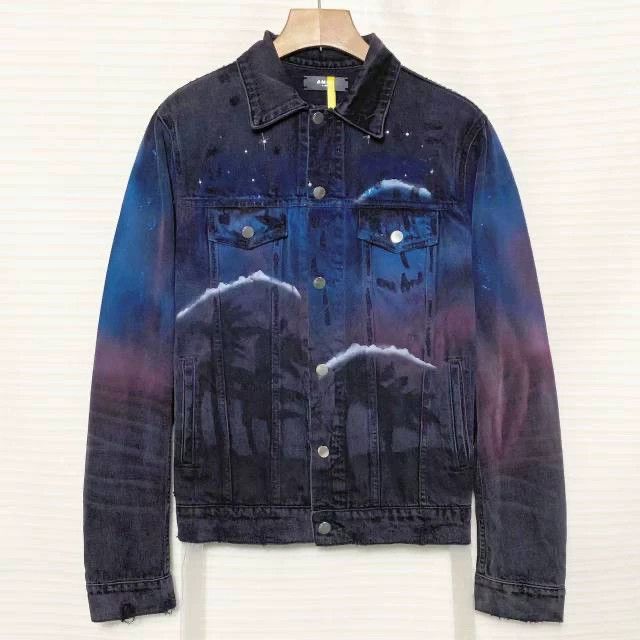 Amiri Amiri Starry Wolf Denim Jacket, Starry Wolf Washed Destroy Size US XL / EU 56 / 4 - 1 Thumbnail