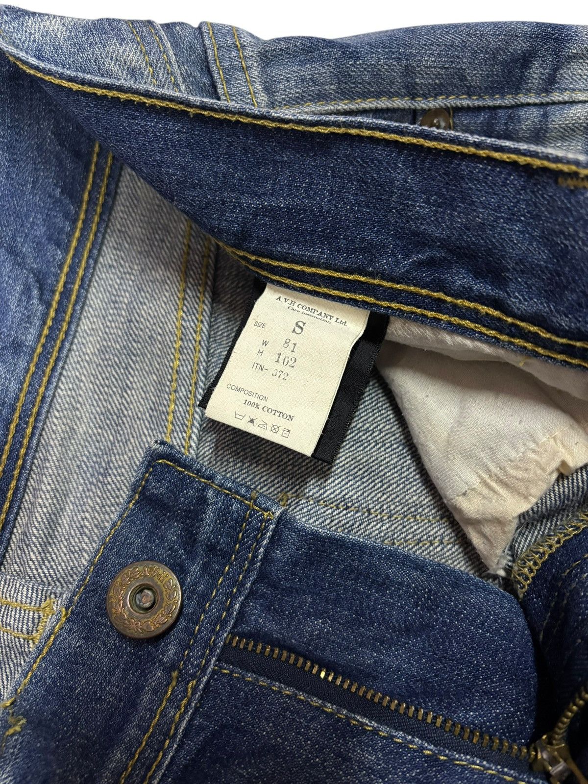 14th Addiction × Japanese Brand Vintage A.V.H Costume Black Label Distressed Jeans Size US 31 - 11 Thumbnail
