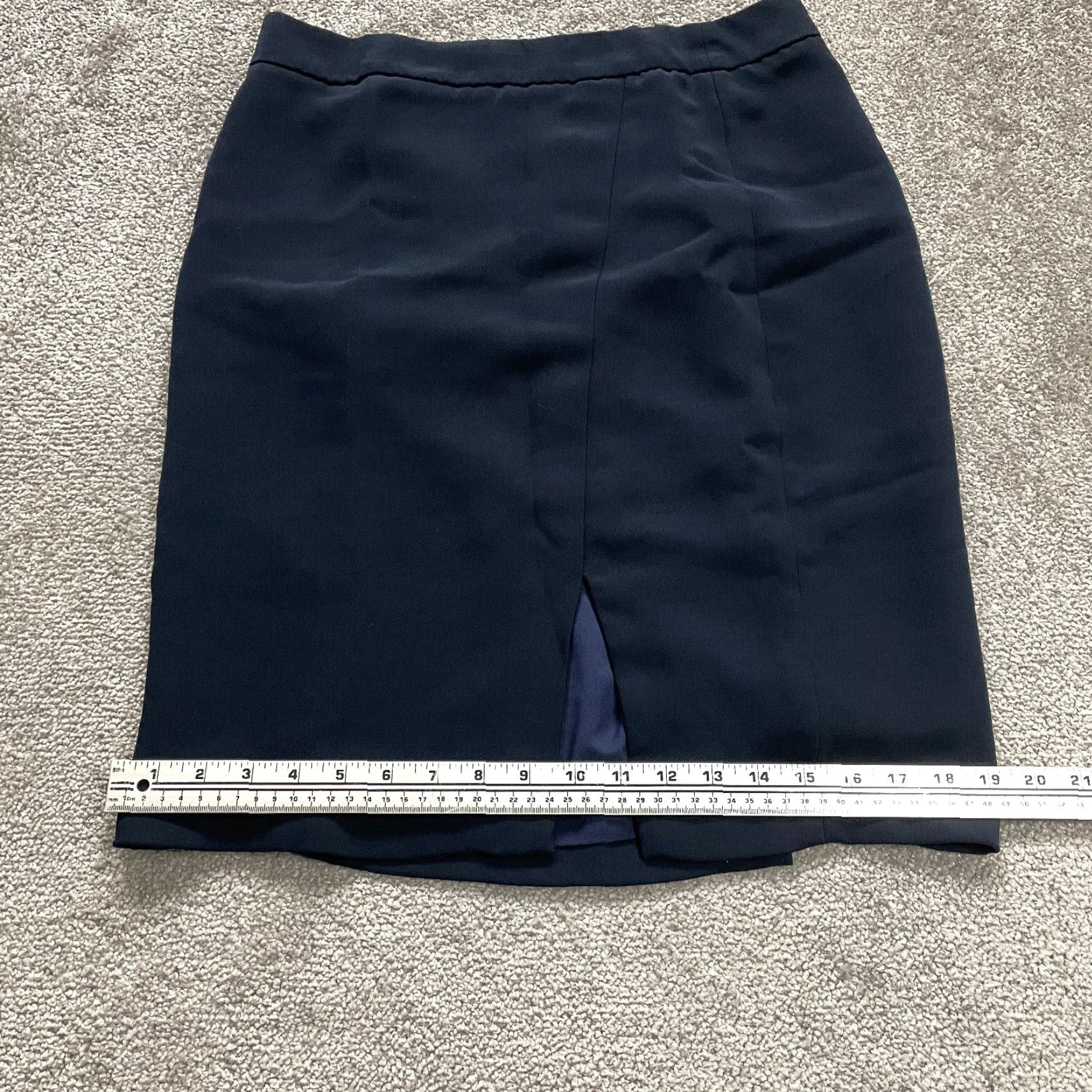 Talbots Talbots Pencil Skirt Women’s 10P Navy Blue Knit Polyester Short Solid Office Workwear Mens? Women? Size 32" / US 10 / IT 46 - 4 Thumbnail