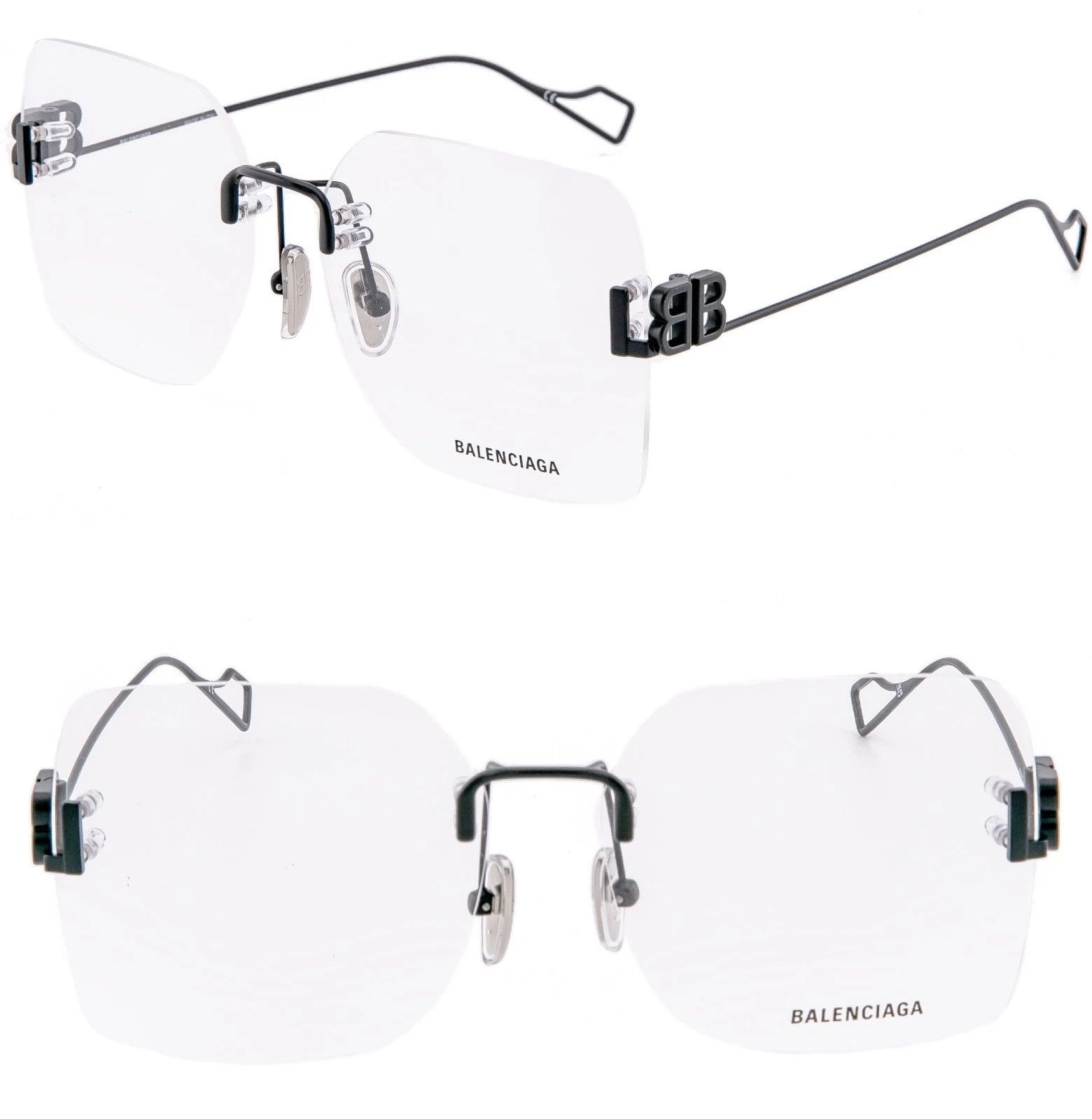 Balenciaga BALENCIAGA LOGO 0113 Black Metal Retro Eyeglass BB0113O 001 Size ONE SIZE - 1 Thumbnail