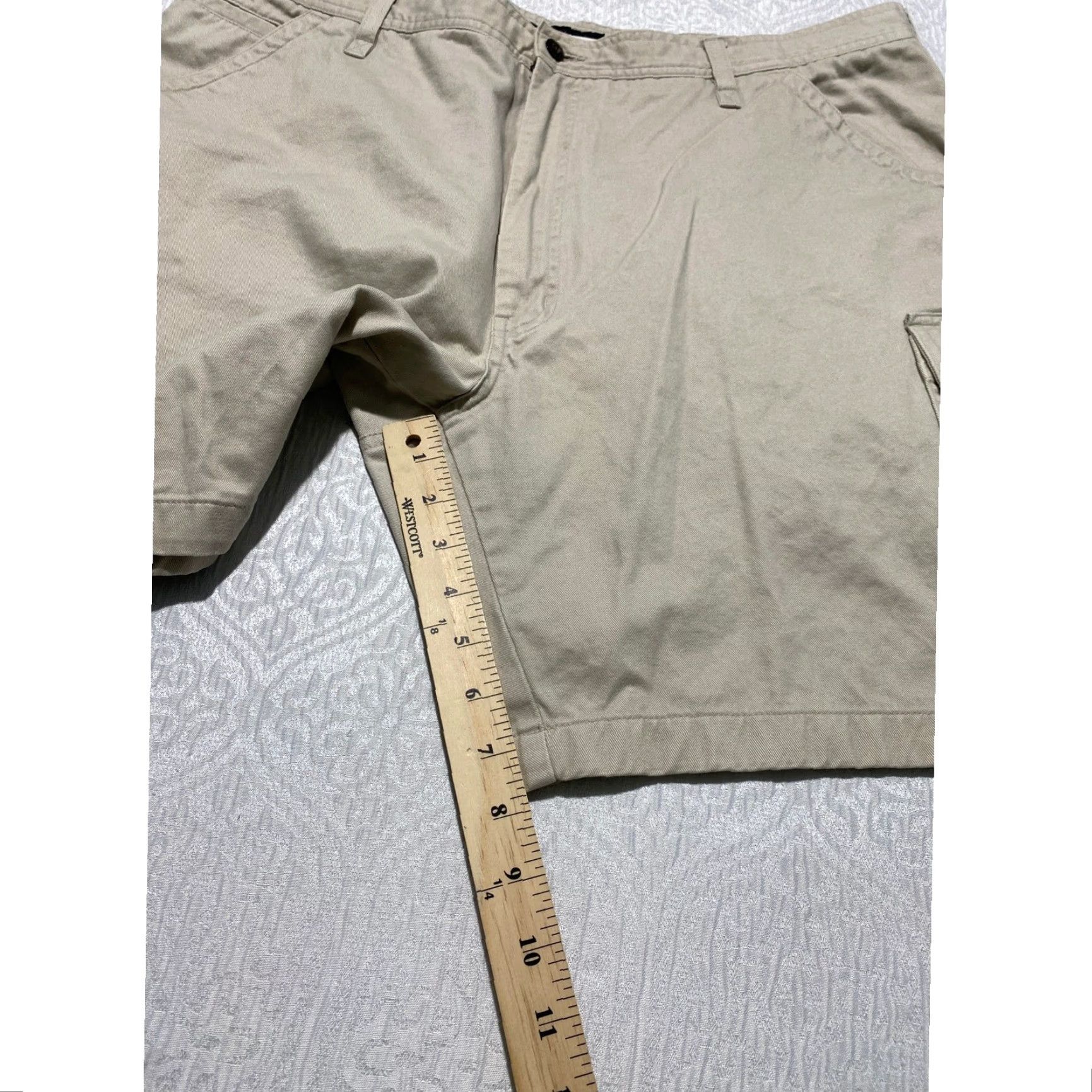 Perry Ellis Perry Ellis America Mens Cargo Shorts Khaki Cotton 38 Tan Beige Regular 6-Pocket Utility Workwear Casual Size US 38 / EU 54 - 6 Thumbnail