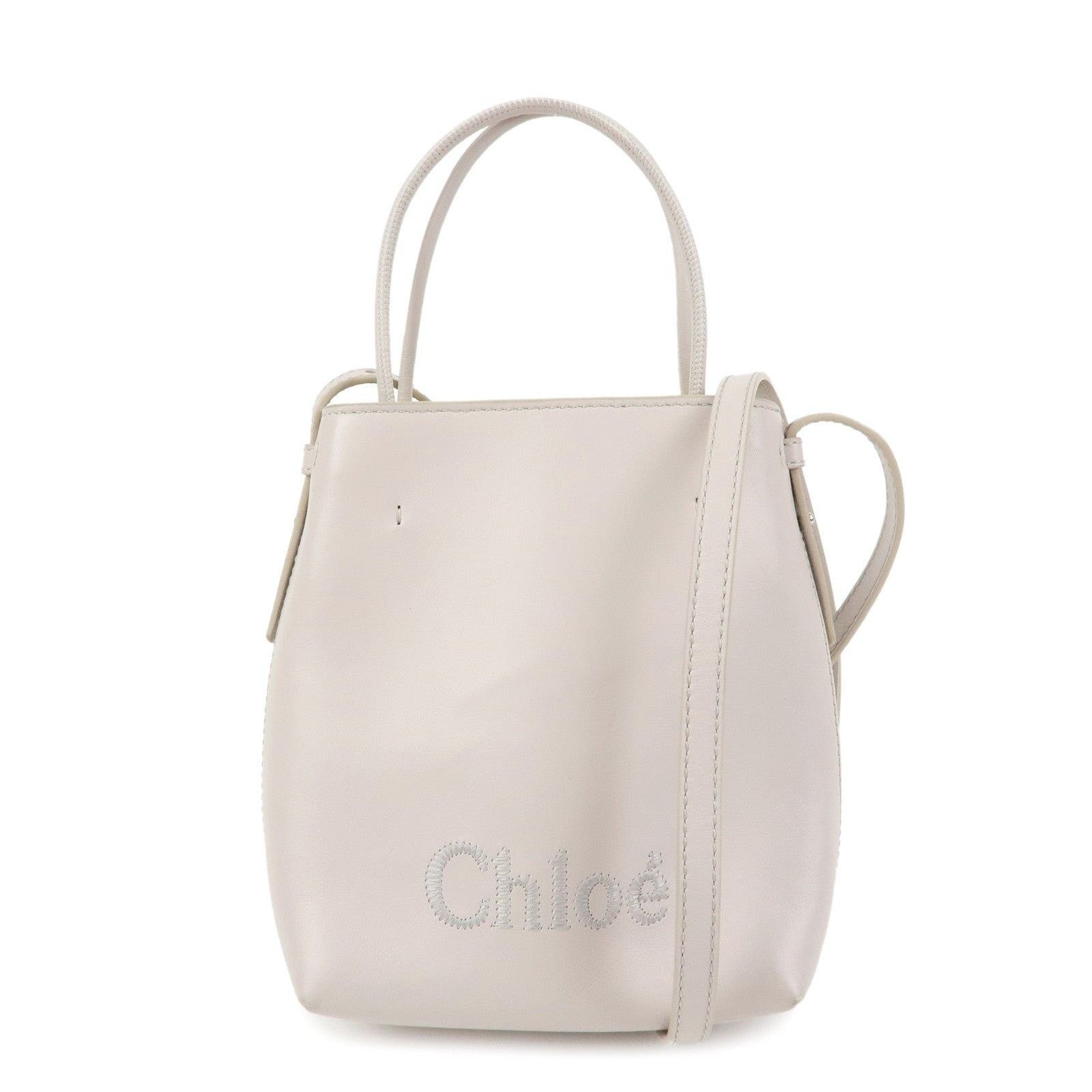 Chloe Chloe Sense Micro Leather Shoulder Bag Beige Size ONE SIZE - 1 Thumbnail