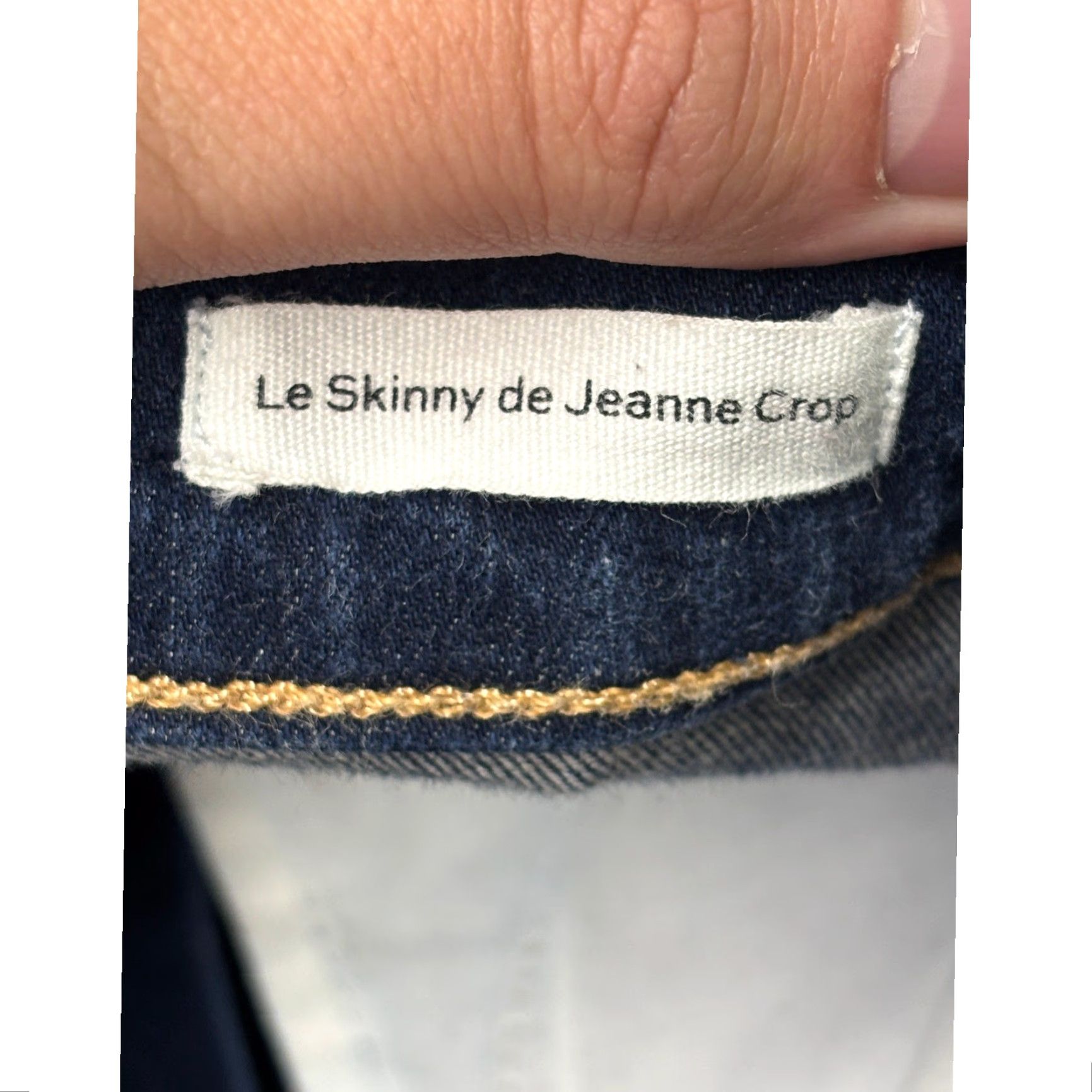 Frame VINTAGE FRAME Le Skinny de Jeanne Crop Jeans Dark Wash Frayed Hem 27X26 Size 27" / US 4 / IT 40 - 6 Thumbnail