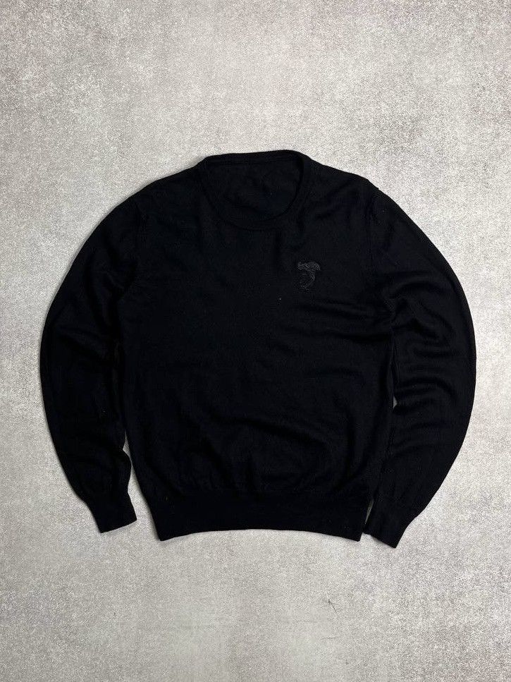 Versace × Vintage VINTAGE VERSACE MEDUSA LOGO BLACK KNIT SWEATER Y2K Xl Size US XL / EU 56 / 4 - 1 Thumbnail