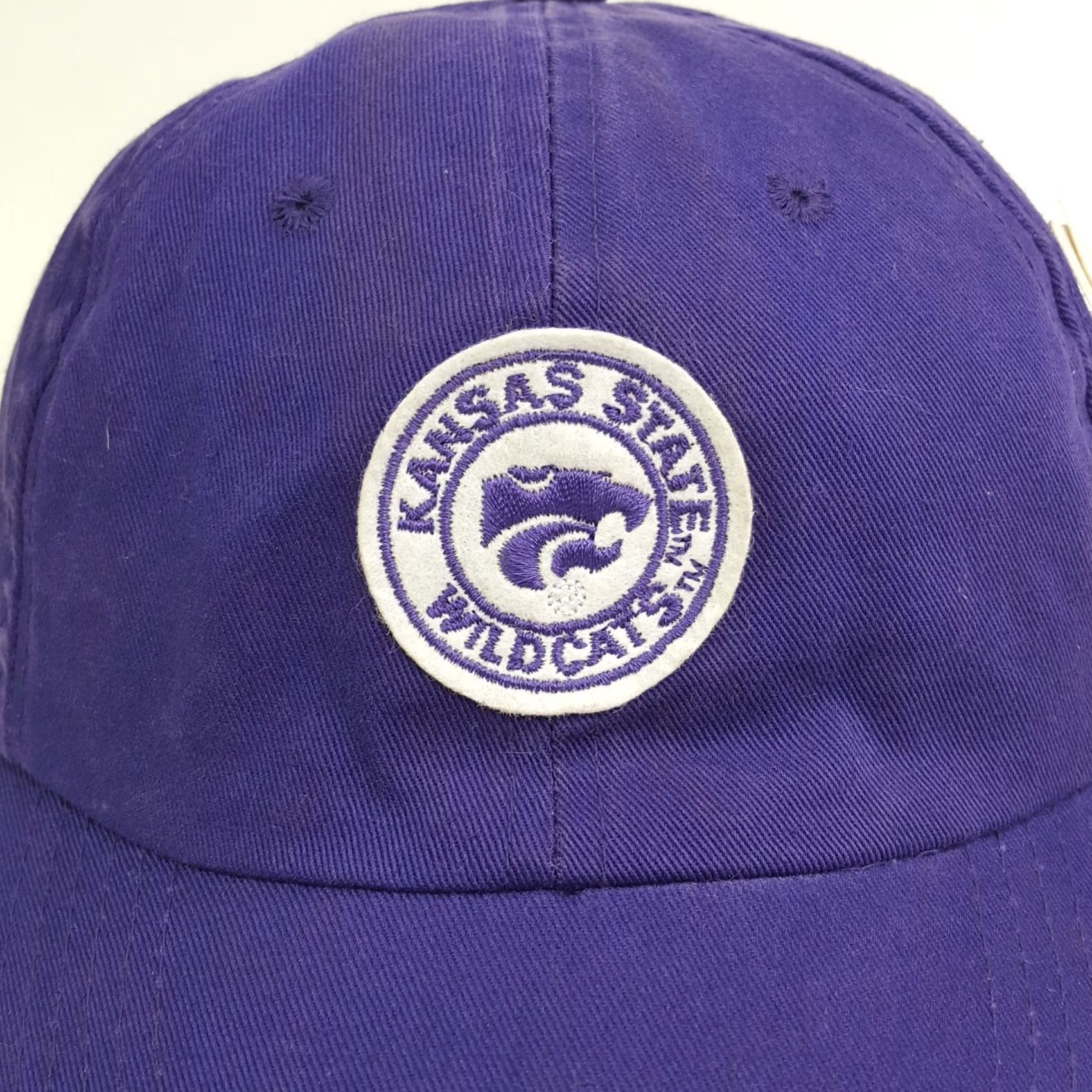 American Needle VINTAGE Kansas State Wildcats NCAA Logo Adjustable Hat Baseball Cap Purple 90s Y2K NCAA Logo Embroidered Distressed Lightweight Recruit Mens Boys Size ONE SIZE - 4 Thumbnail
