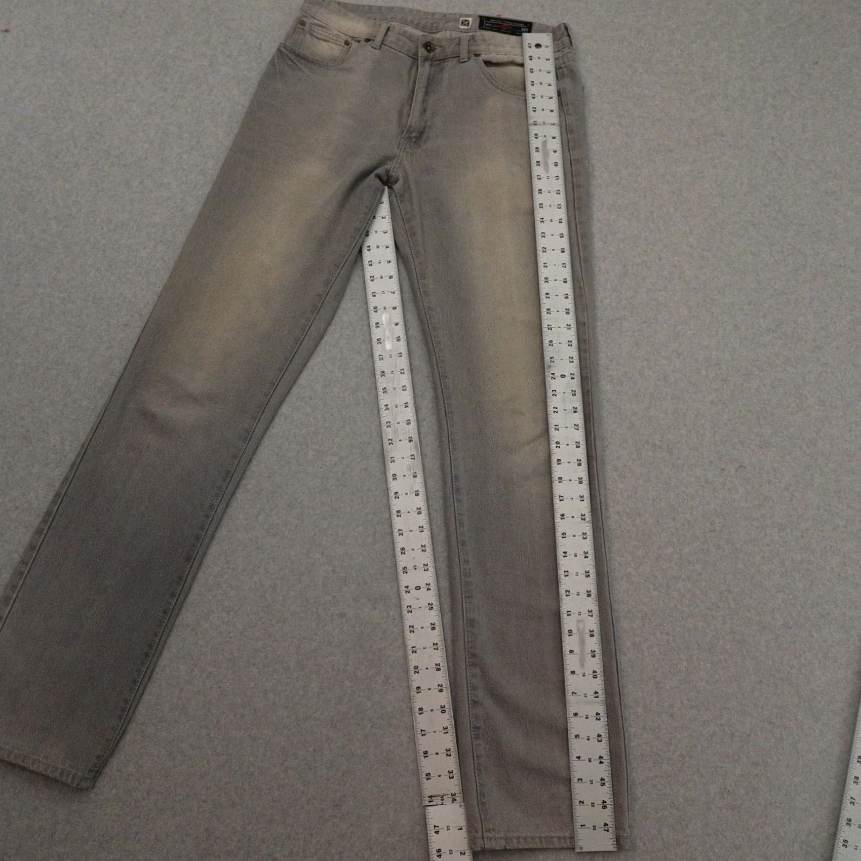 Ecko Unltd. Marc Ecko Jeans Men 36T (36X36) Regular Fit Denim Distressed Gray Cotton Straight Shirt/Jeans Size US 36 / EU 52 - 3 Thumbnail