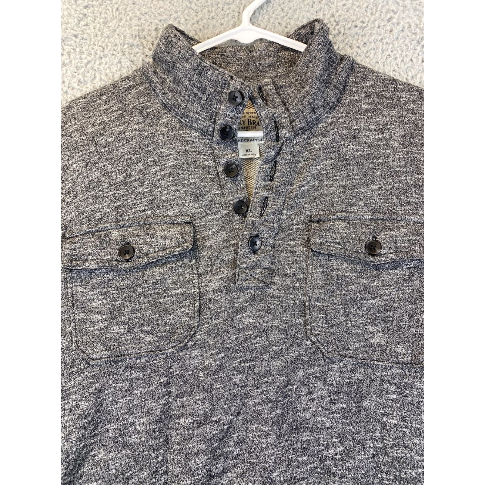 Lucky Brand Lucky Brand Sweater Adult XL Gray Pullover Fleece Casual Button Mens /76-30 Size US XL / EU 56 / 4 - 3 Thumbnail