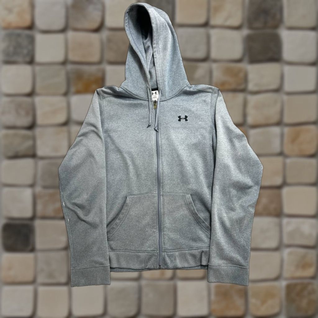Under Armour Under Armour Hoodie Womens Large Gray Full Zip Logo Embroidered Athleisure L Size L / US 10 / IT 46 - 1 Thumbnail