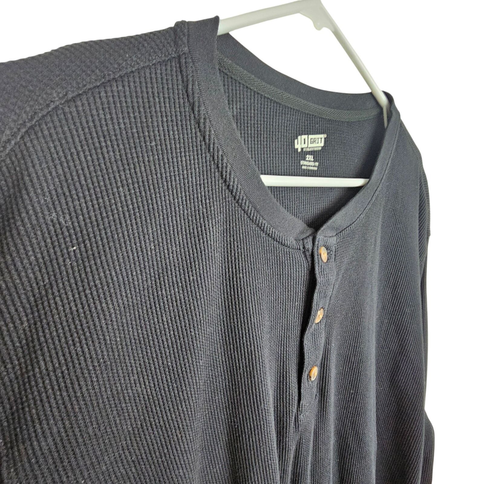 Duluth Trading Company 40 Grit by Duluth Trading Co Mens Black Thermal LS Henley Size US XXL / EU 58 / 5 - 6 Thumbnail