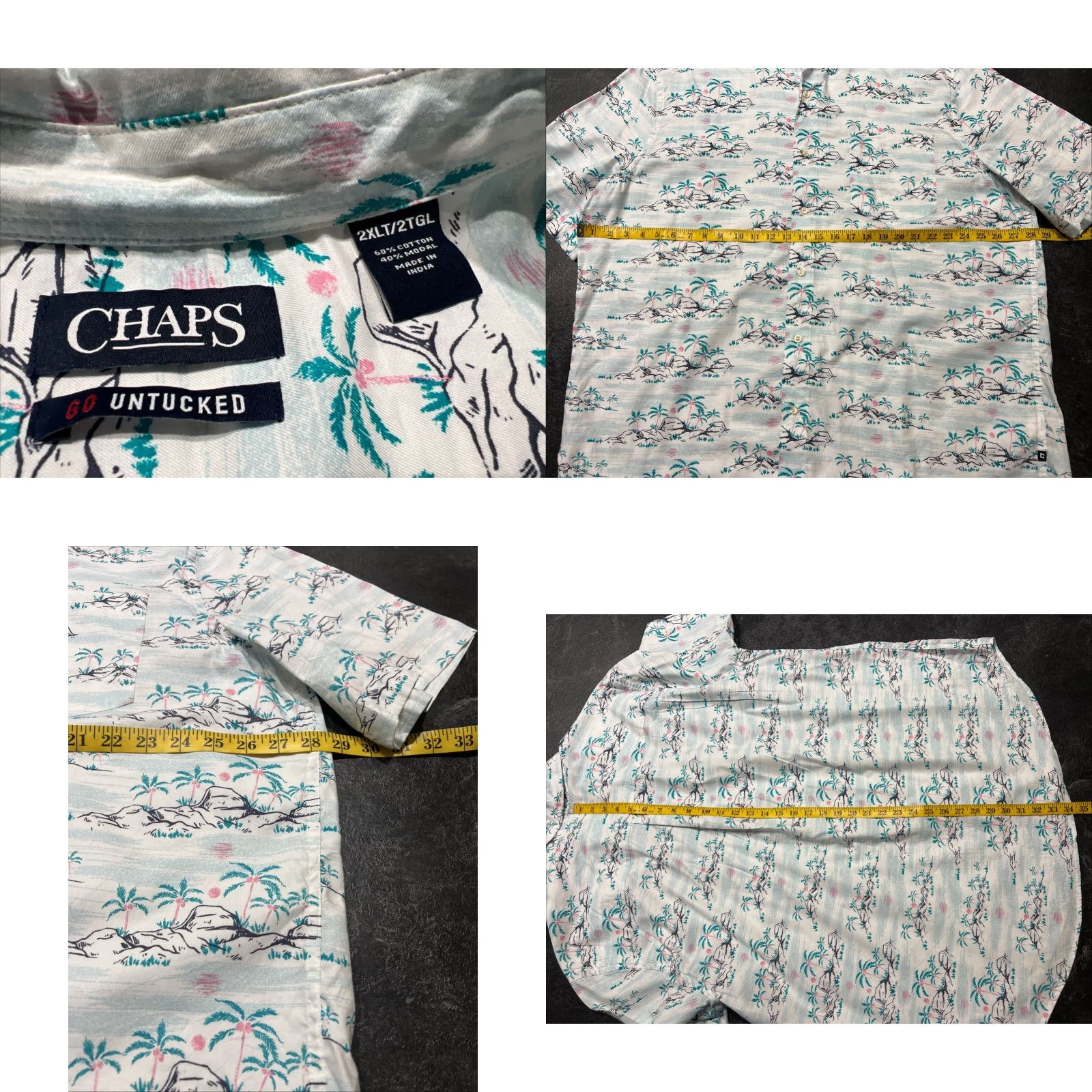 Chaps Chaps Shirt 2XLT S/S Button-Down Hawaiian Floral Red Mens Big & Tall Size US XXL / EU 58 / 5 - 8 Thumbnail