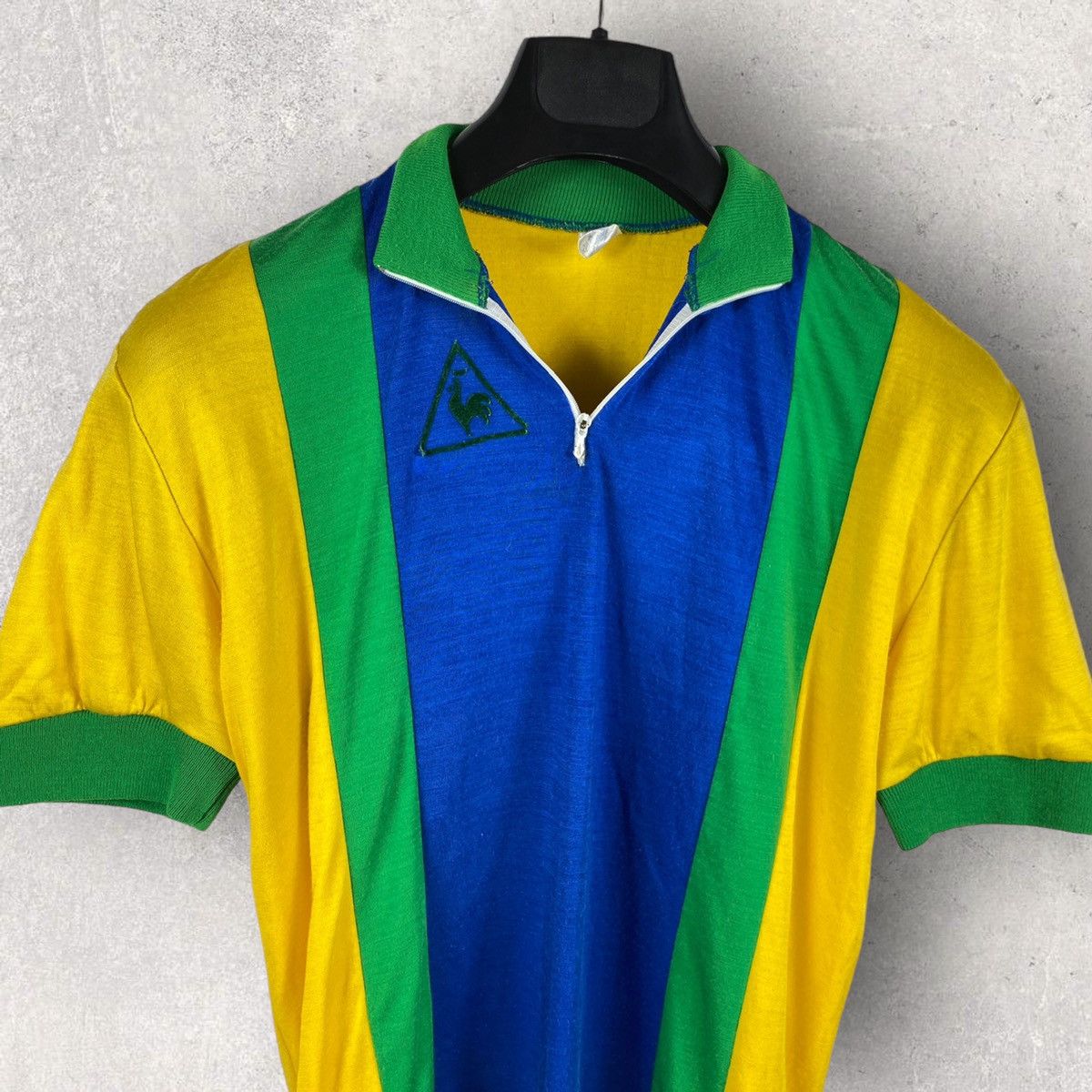 Le Coq Sportif × Vintage Vintage 60s 70s Le Coq Sportif Cotton Cycling Jersey France Size US M / EU 48-50 / 2 - 2 Thumbnail
