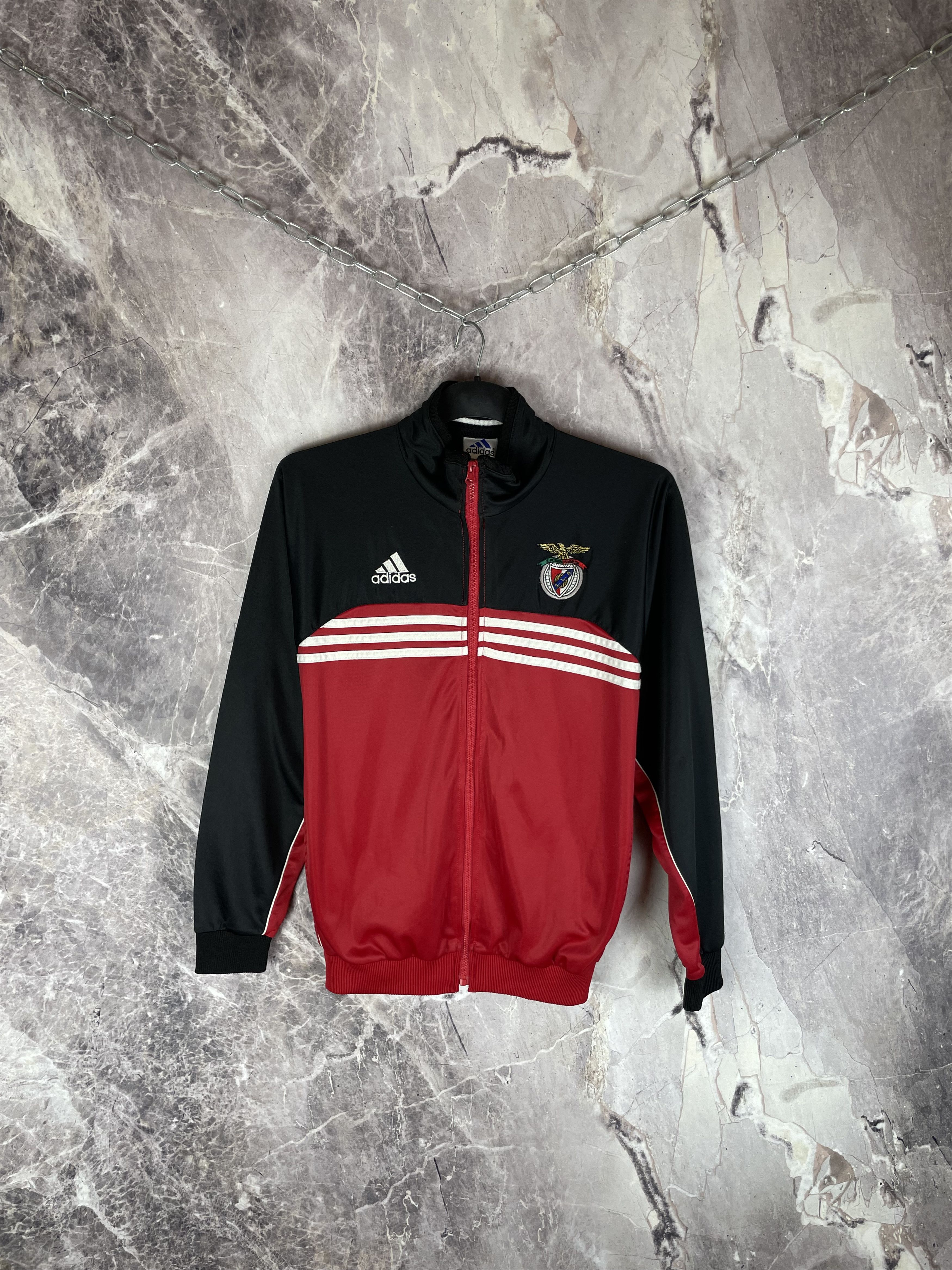 Adidas Vintage 90's Adidas Benfica Football Jacket Soccer Track Top Size US S / EU 44-46 / 1 - 1 Thumbnail