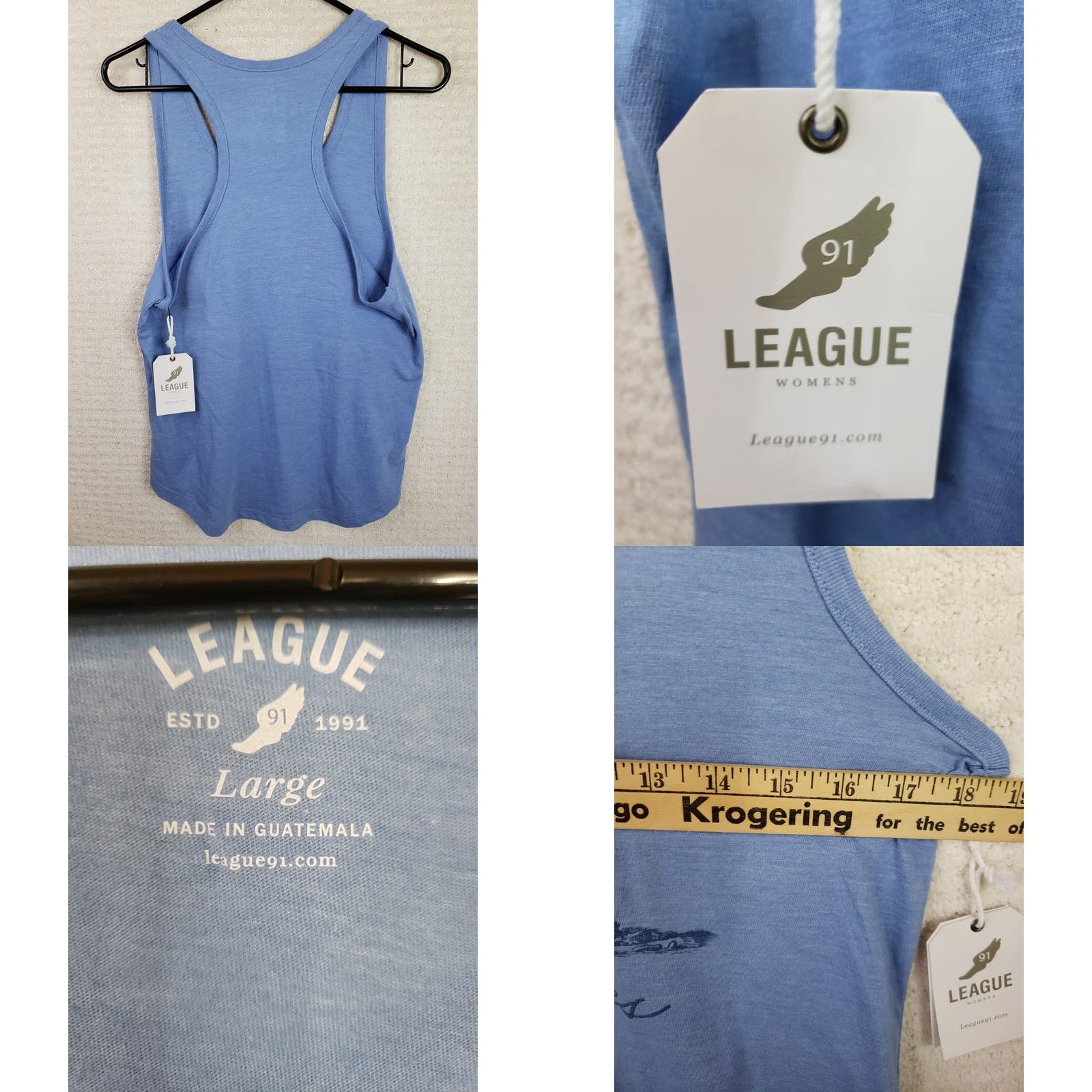 Vintage League Tank Top T-Shirt Women’s L Blue Surf Vibes Fripp Island Size L / US 10 / IT 46 - 8 Thumbnail