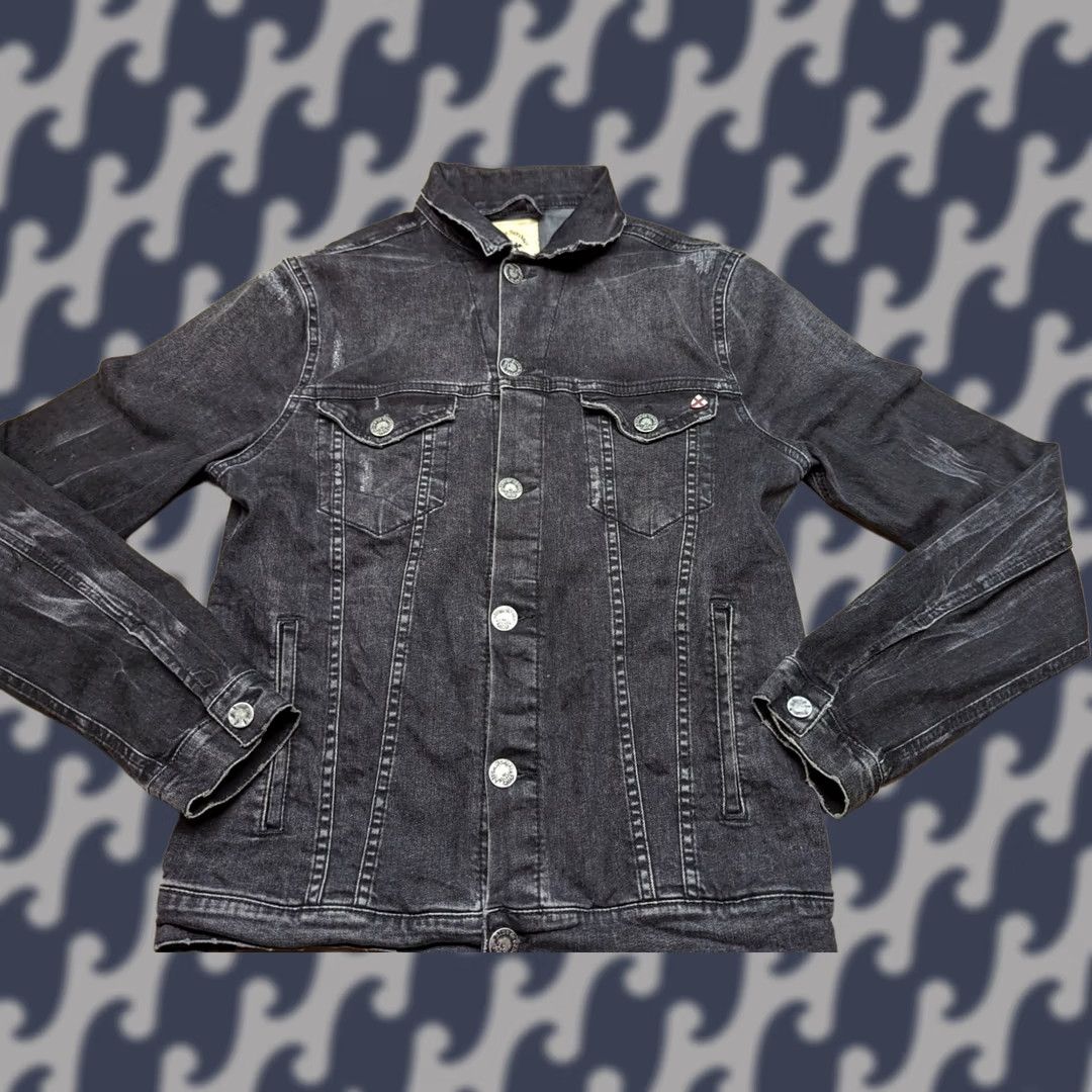 Vintage Blue de Genes Progretto Heritage Mens Denim Black Jacket L Size US L / EU 52-54 / 3 - 1 Thumbnail