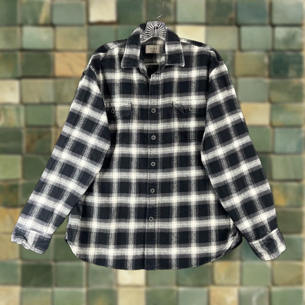 Vintage VINTAGE JACHS Black Plaid Flannel Button-Up Long Sleeve Shirt Adult XL Mens Size US XL / EU 56 / 4 - 1 Thumbnail