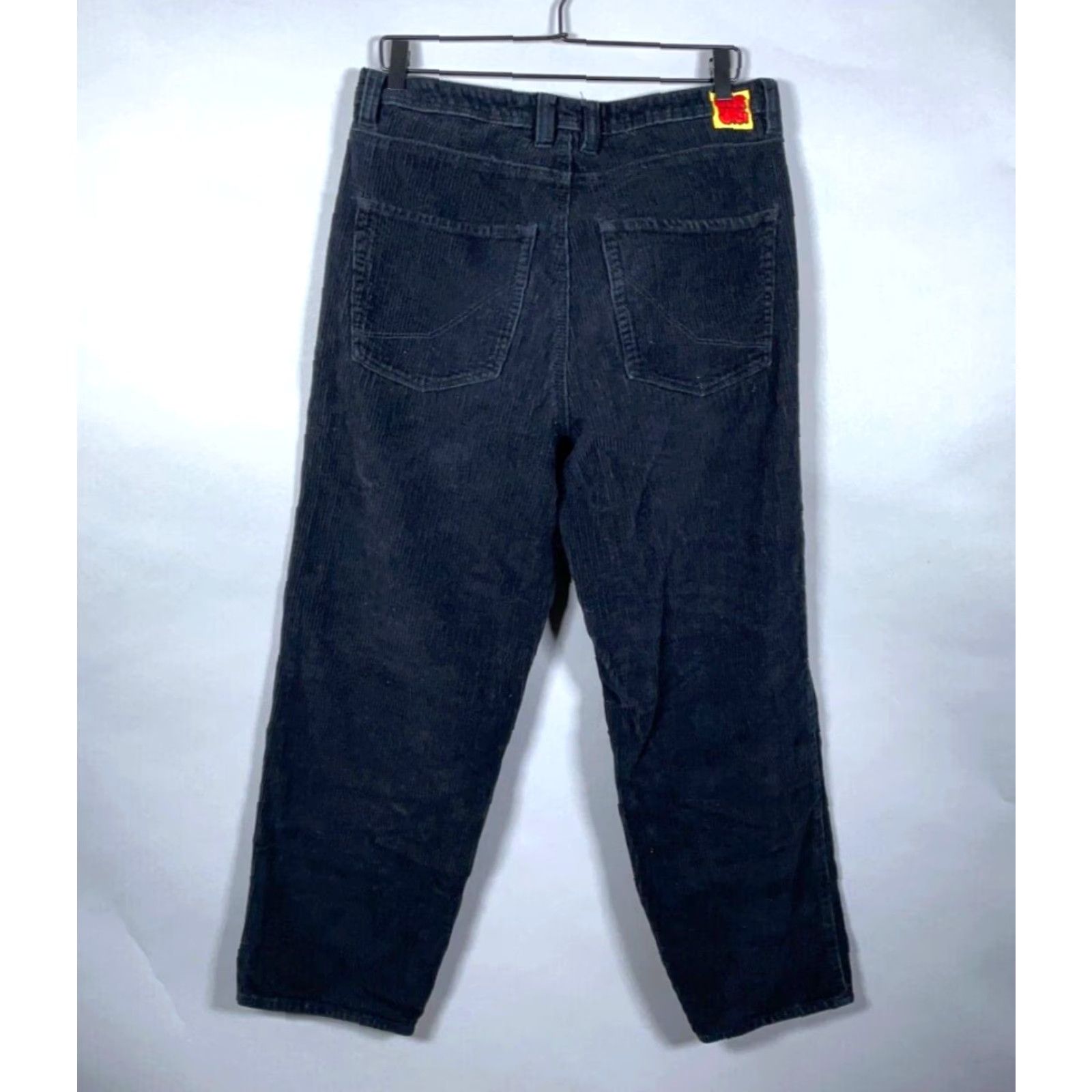 Empyre Empyre Corduroy Pants Mens 33 x 27 Black Straight Leg Relaxed Fit Vintage 90s Theme Skater Rave Casual Chino Pants Size US 33 - 2 Thumbnail