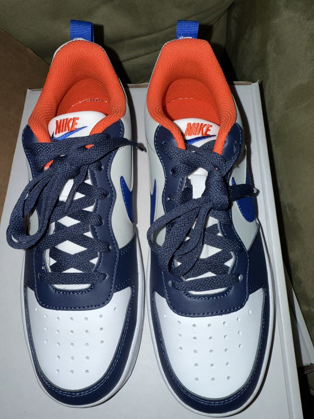 Nike Nike Court Borough Low! NEW! GS 5y Midnight Navy/Team Orange Size US 5 / EU 37 - 5 Thumbnail