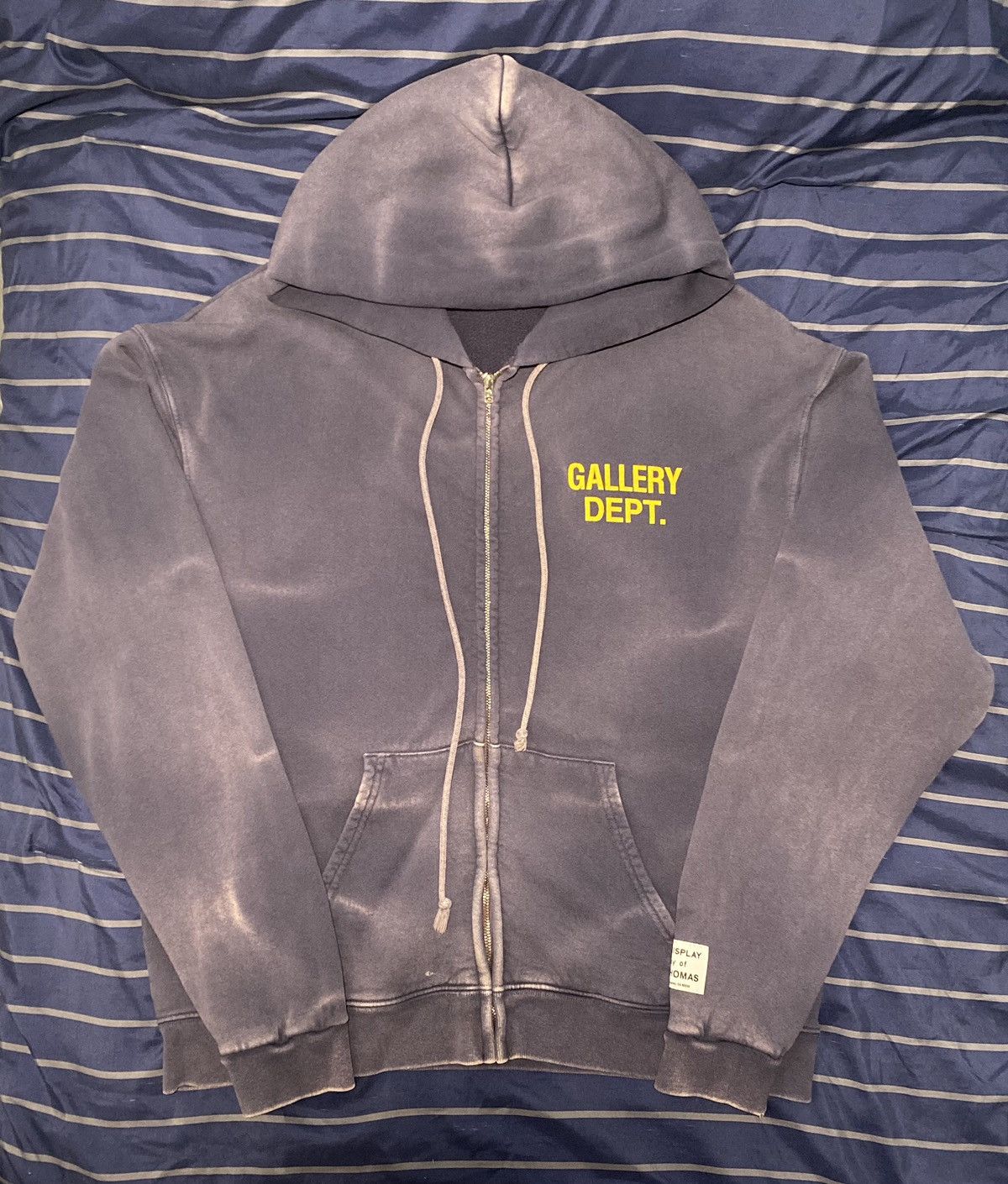 Gallery Dept Zip Up Hoodie Gallery Dept Sunfaded Black Distressed 