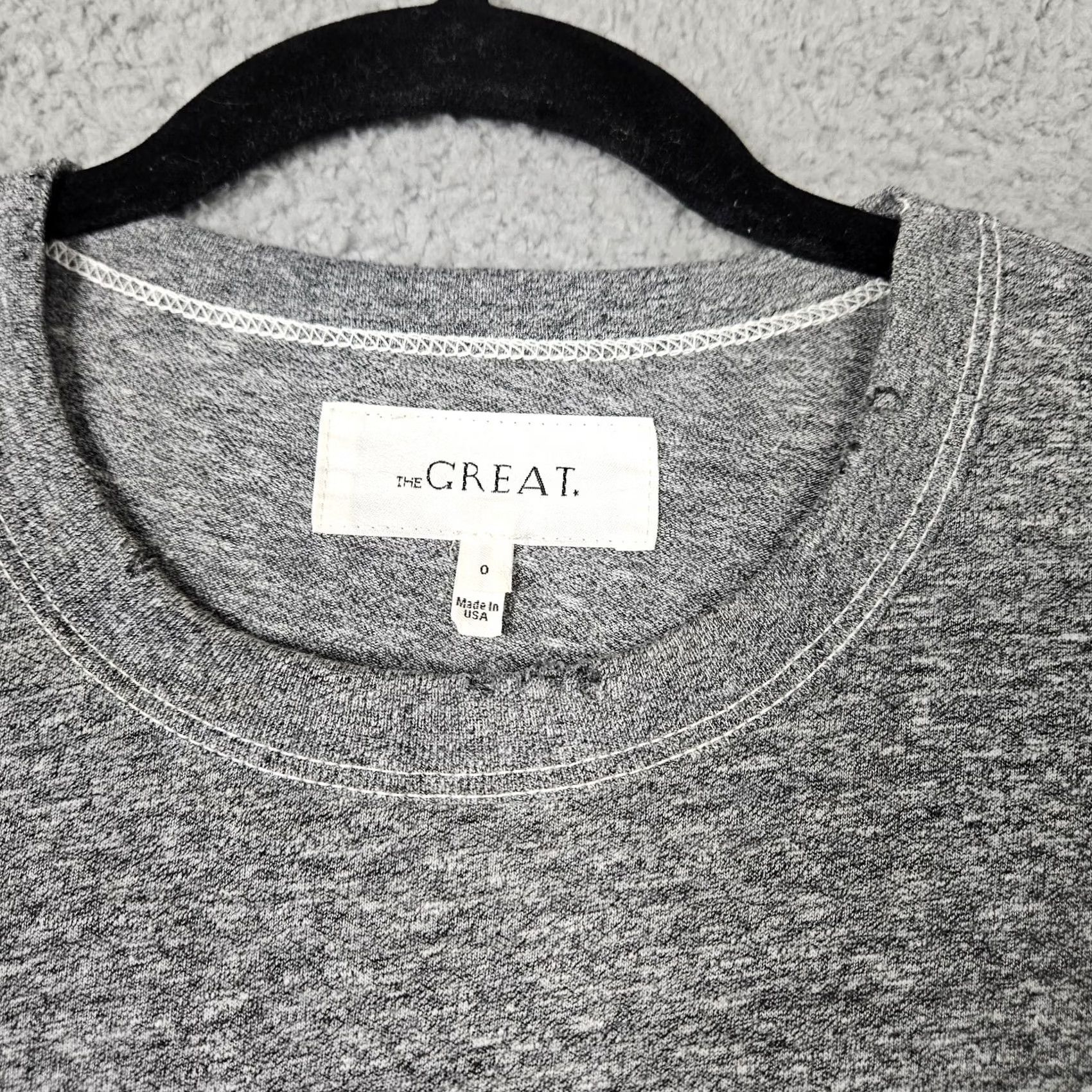 THE GREAT The Great Women’s T-Shirt Long Sleeve Gray Size 0 Regular Fit Casual Basic Cotton Blend Polyester Rayon Check Pictures Size XS / US 0-2 / IT 36-38 - 7 Thumbnail