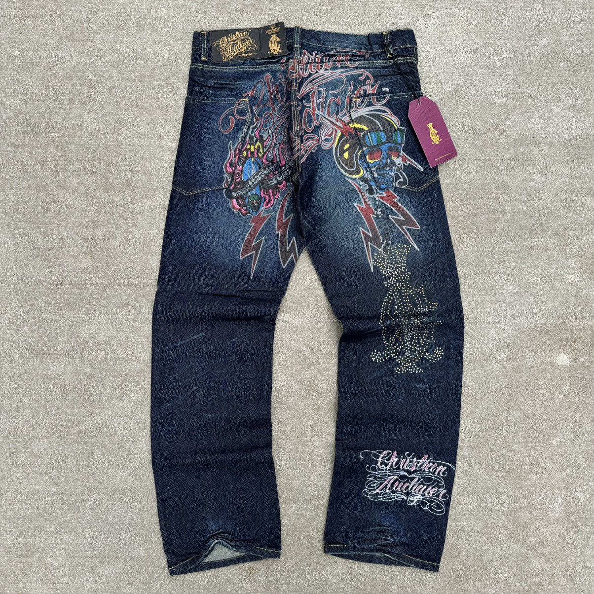 image of Vintage Y2K Christian Audigier Death From Above Denim Jeans, Men's (Size 36)