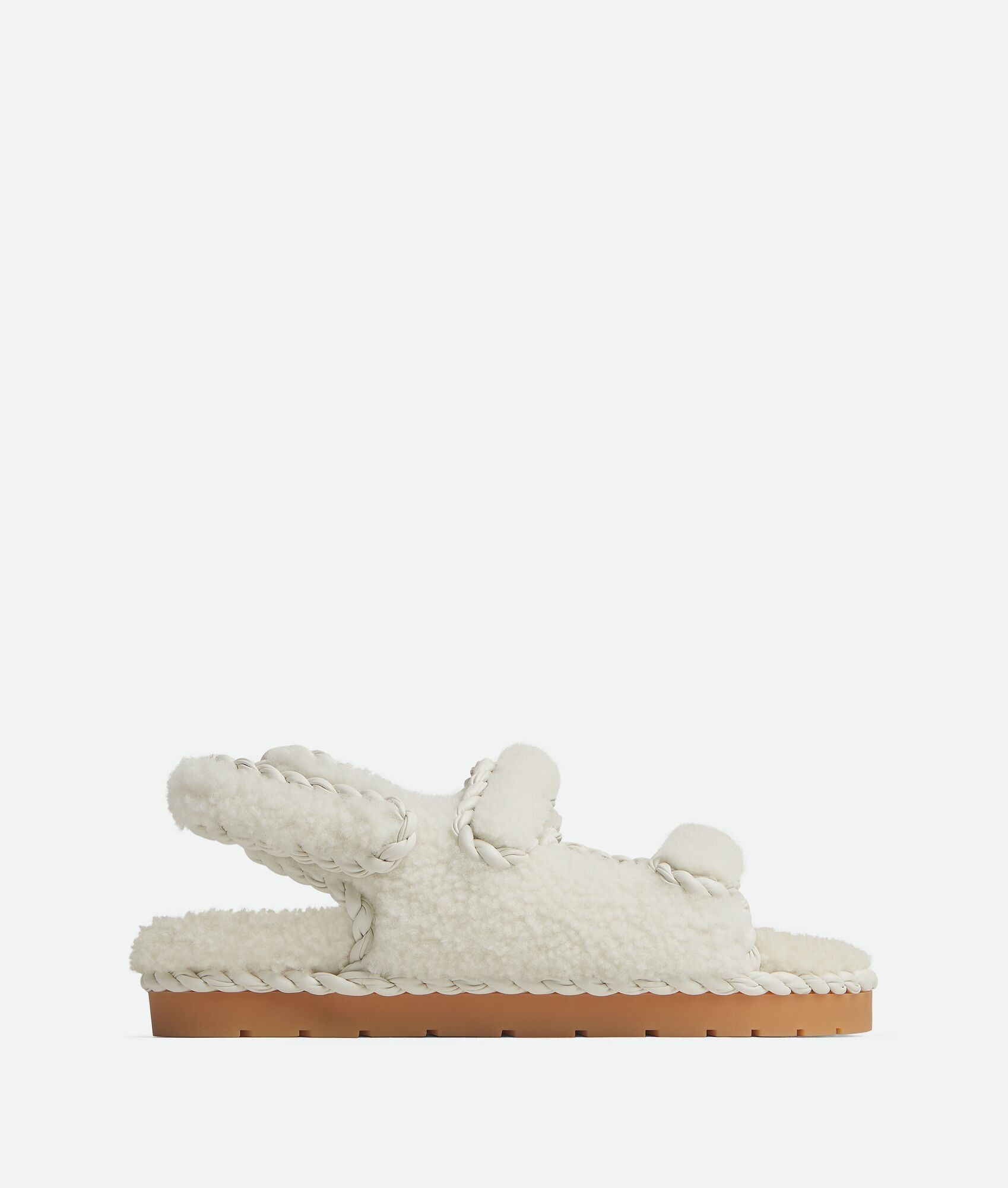 Bottega Veneta o1bcso1str0725 Jack Flat Sandals in Popcorn Size US 7 / IT 37 - 1 Thumbnail