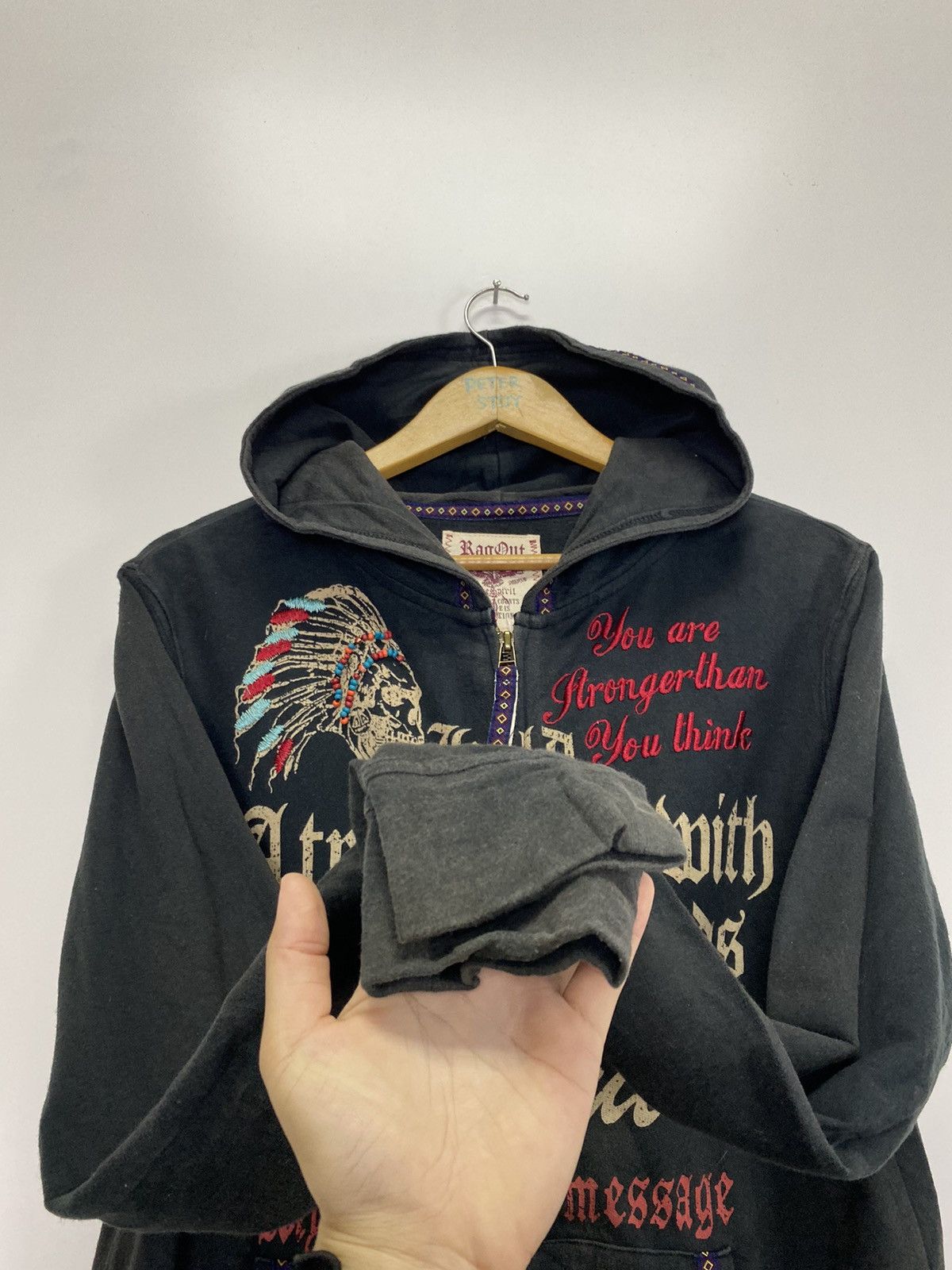 Japanese Brand × Vintage Vintage Rag out hoodies Size US M / EU 48-50 / 2 - 10 Thumbnail