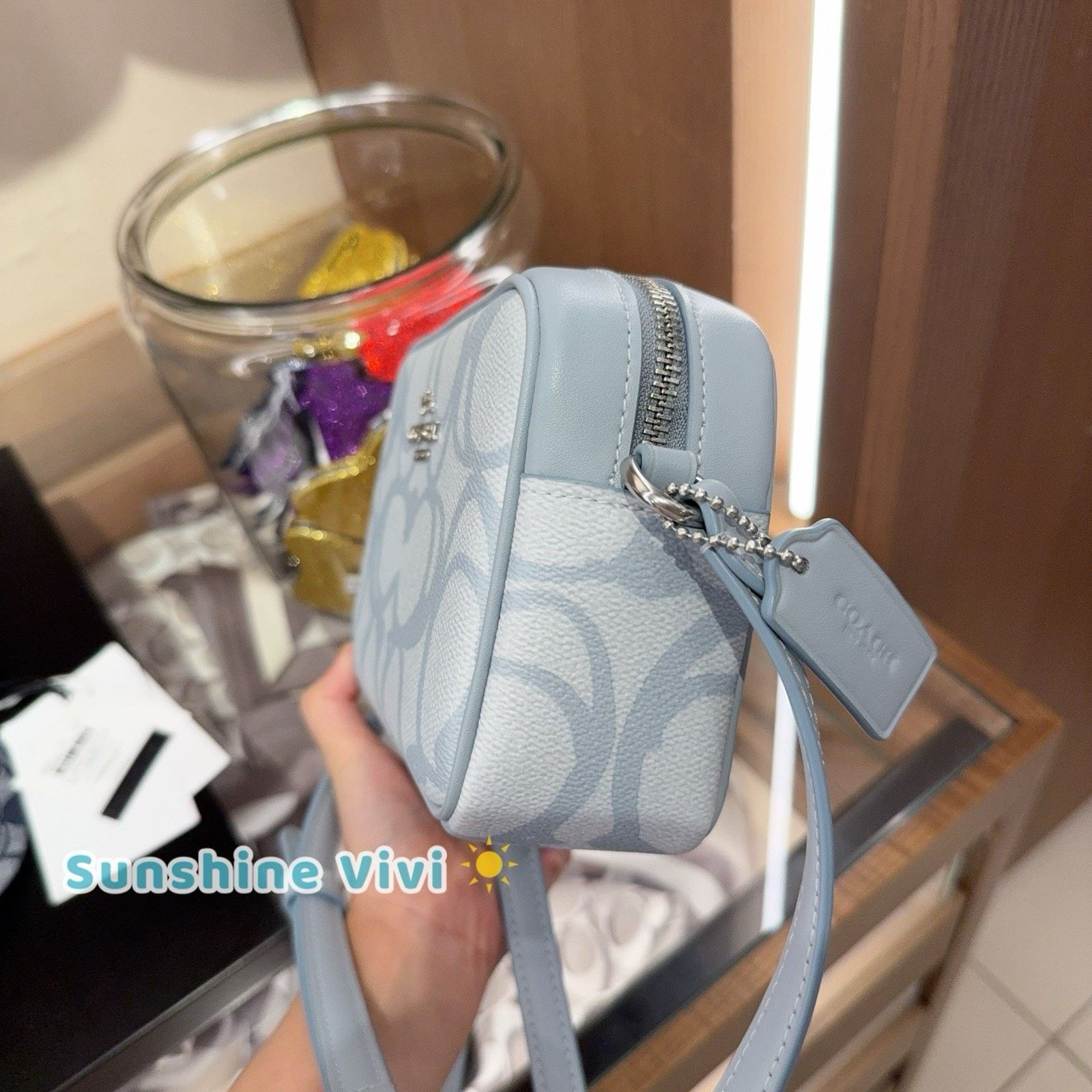 Coach NWT COACH Mini Jamie Camera Bag CBL94 Silver/Ice Blue Size ONE SIZE - 5 Thumbnail