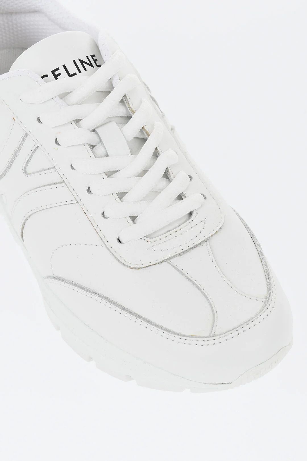 Celine og1mm0326 Leather Lace-Up Sneakers in White Size US 7 / IT 37 - 4 Thumbnail