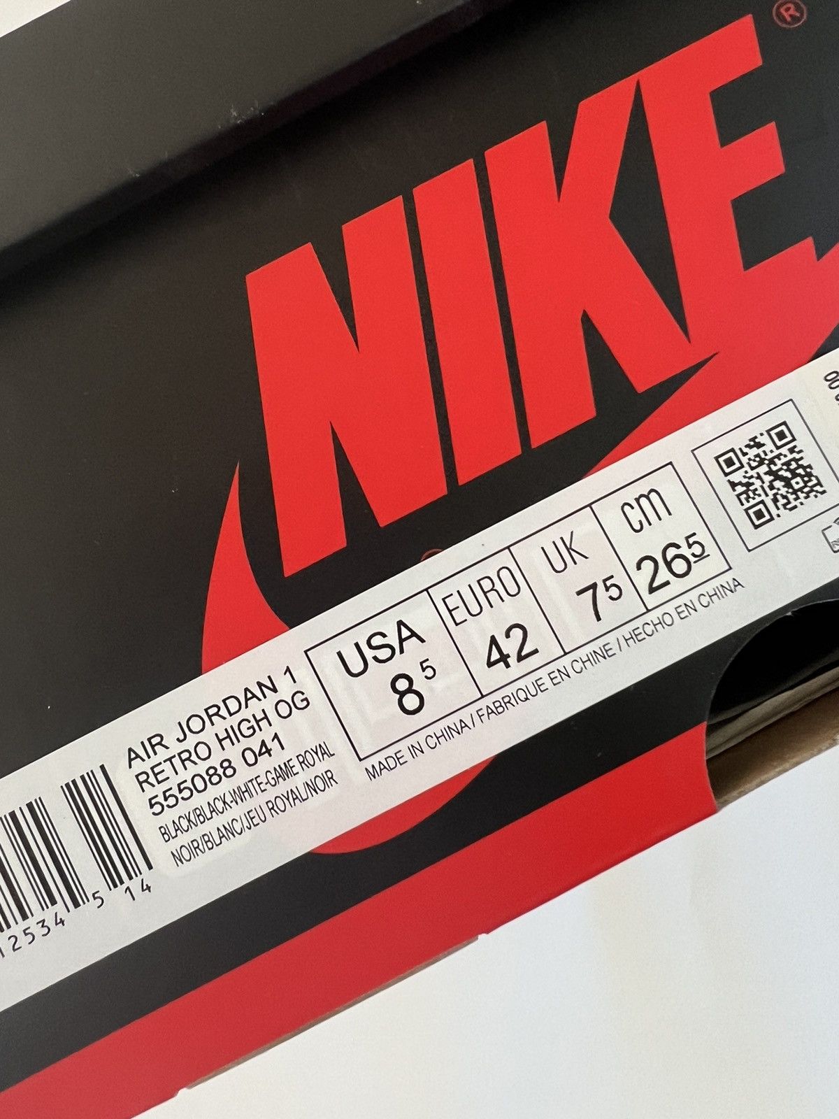 Jordan Brand × Nike BRAND NEW AIR JORDAN 1 RETRO HIGH OG “ROYAL TOE” SIZE: 8.5 Size US 8.5 / EU 41-42 - 7 Thumbnail