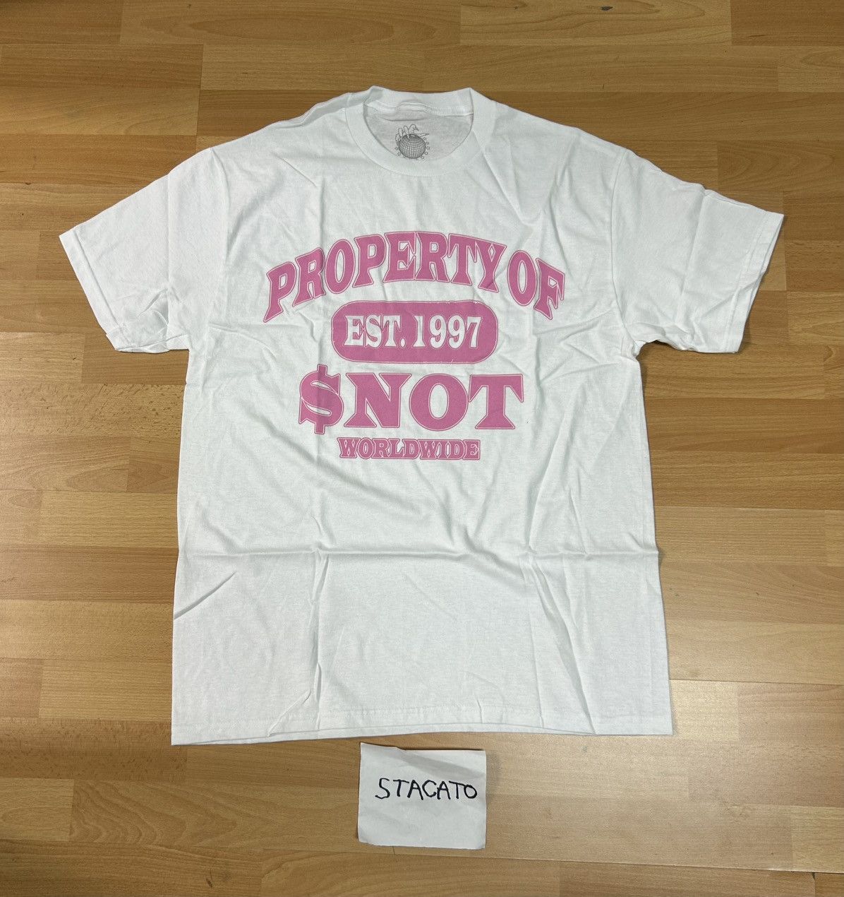 Rap Tees $NOT Property Tee White/Pink XXL Size US XXL / EU 58 / 5 - 1 Thumbnail