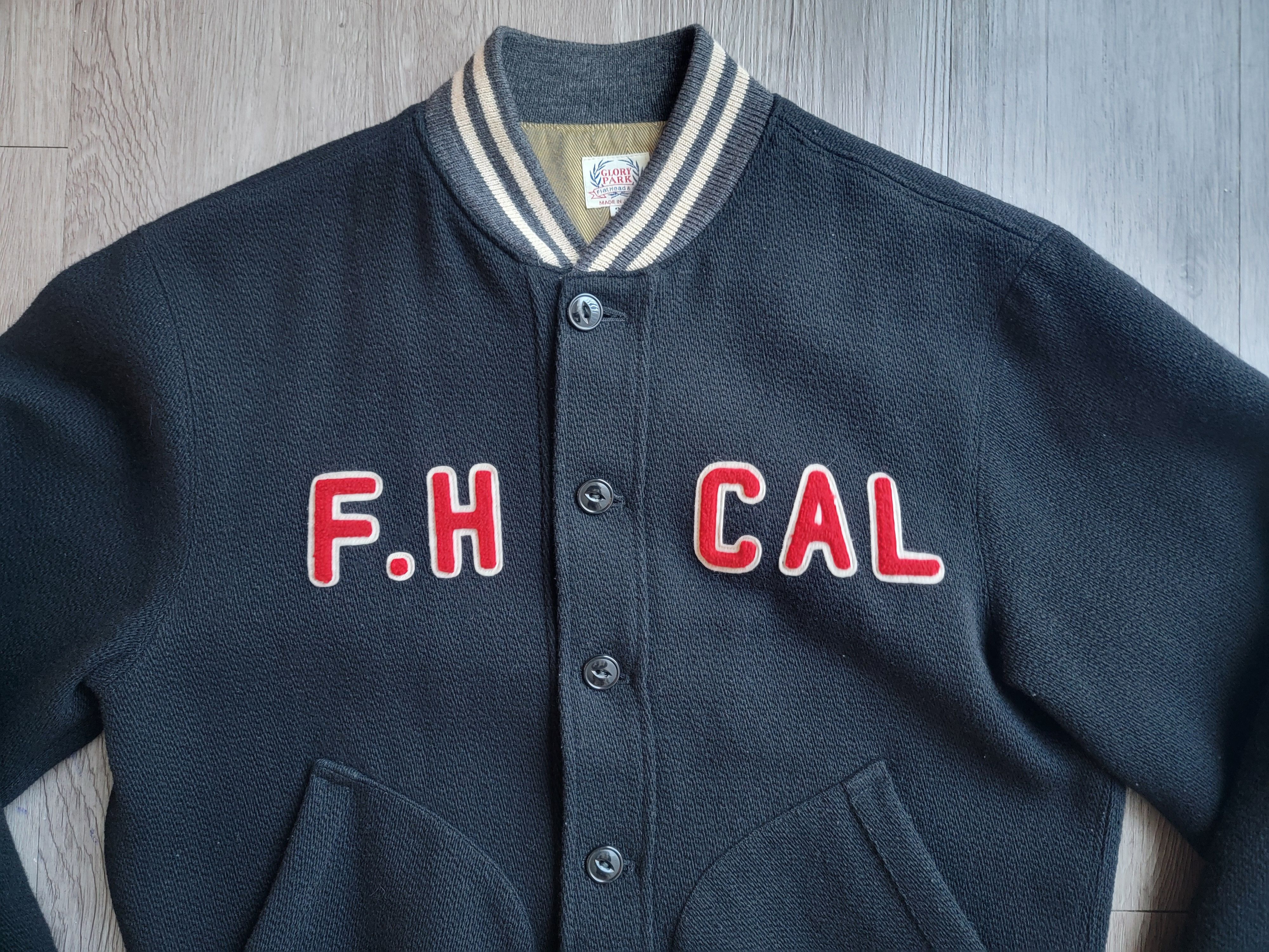 The Flat Head THE FLAT HEAD Varsity Bomber Jacket Wool Leather Size US S / EU 44-46 / 1 - 5 Thumbnail