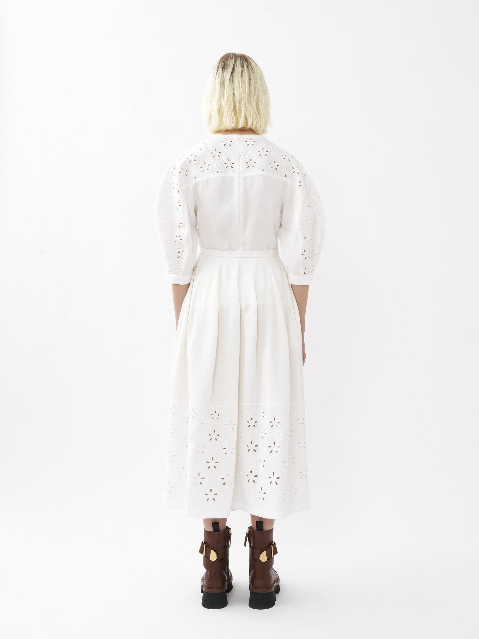 Chloe o1loc1c0625 Midi Skirt in Iconic Milk Size 25" / US 0 / IT 36 - 3 Thumbnail